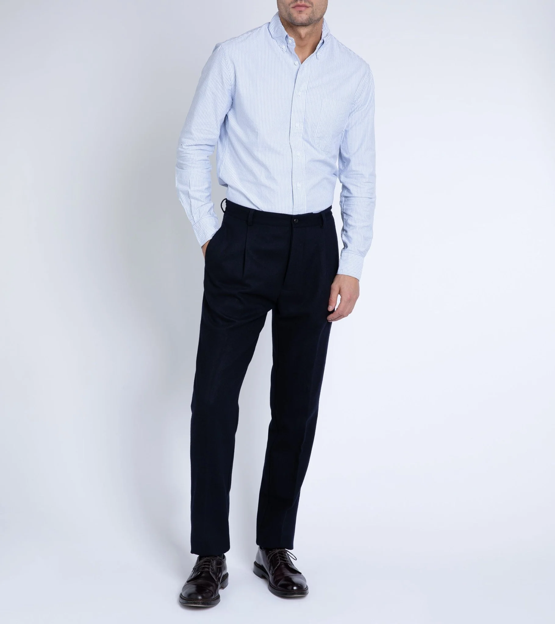 Gitman Vintage Oxford Shirt: Blue Stripe - Image 7