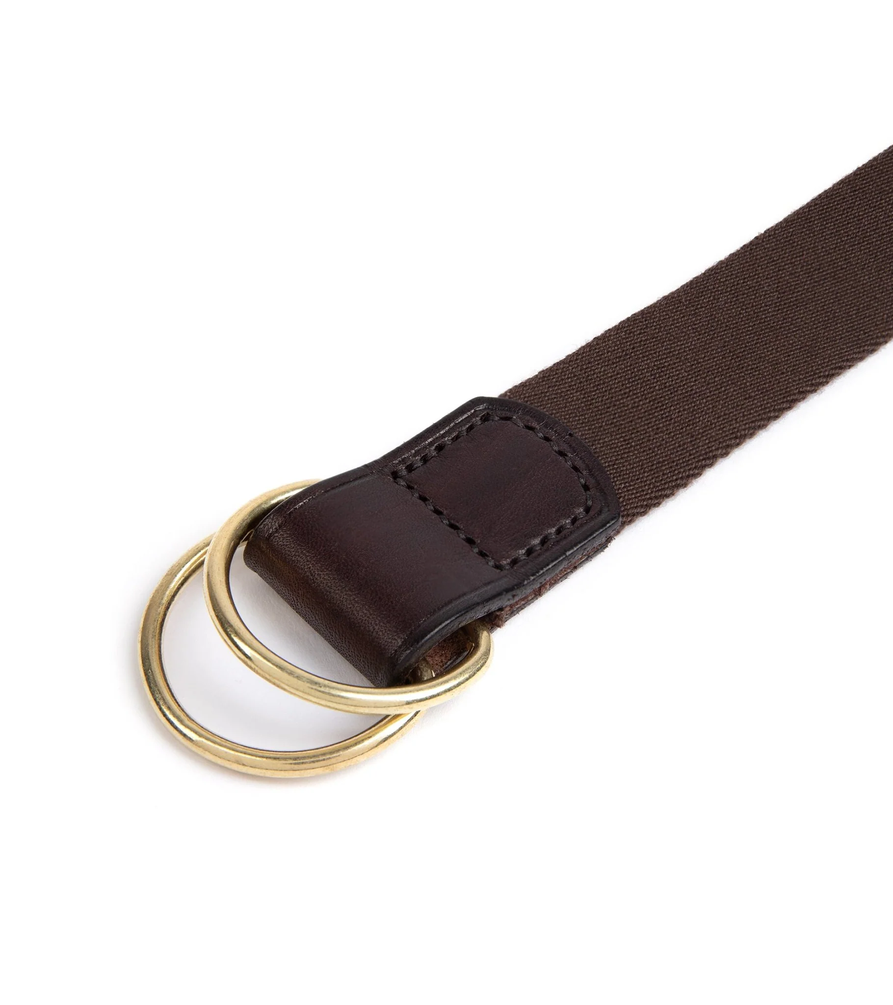 Hardy & Parsons D-Ring Canvas Belt: Brown - Image 3