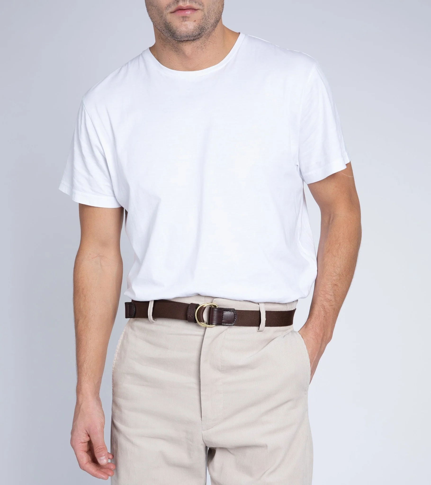 Hardy & Parsons D-Ring Canvas Belt: Brown - Image 4