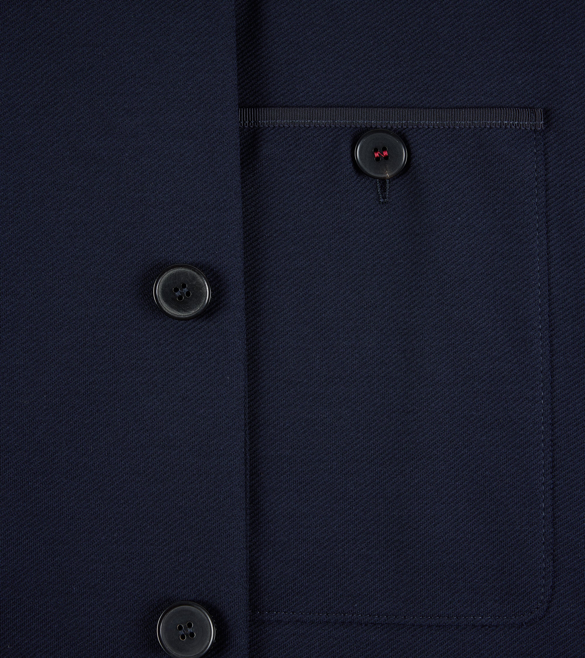 Harris Wharf Loro Piana Cotton Twill Nehru Jacket: Navy - Image 4