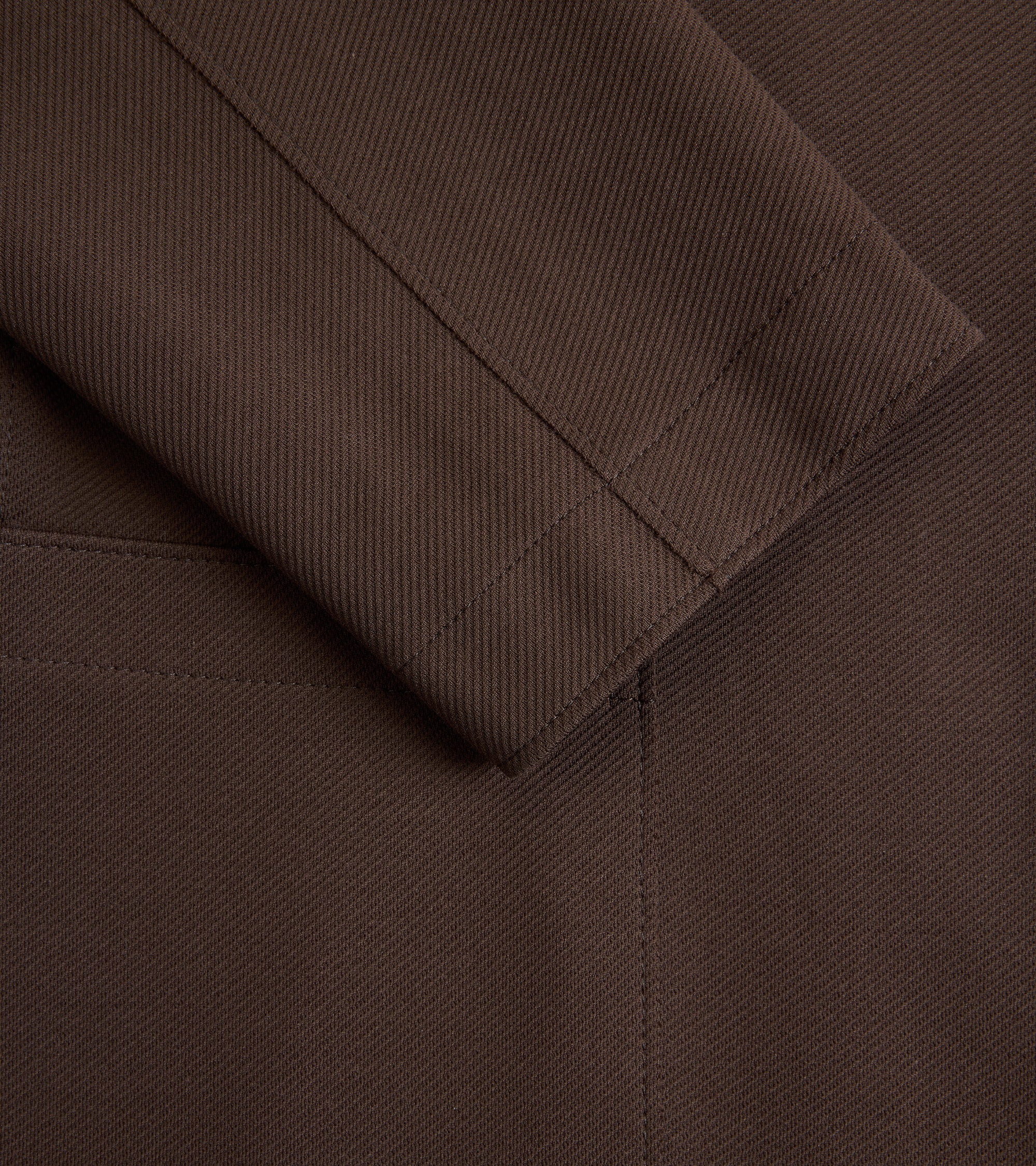 Harris Wharf Loro Piana Cotton Twill Nehru Jacket: Dark Brown - Image 3