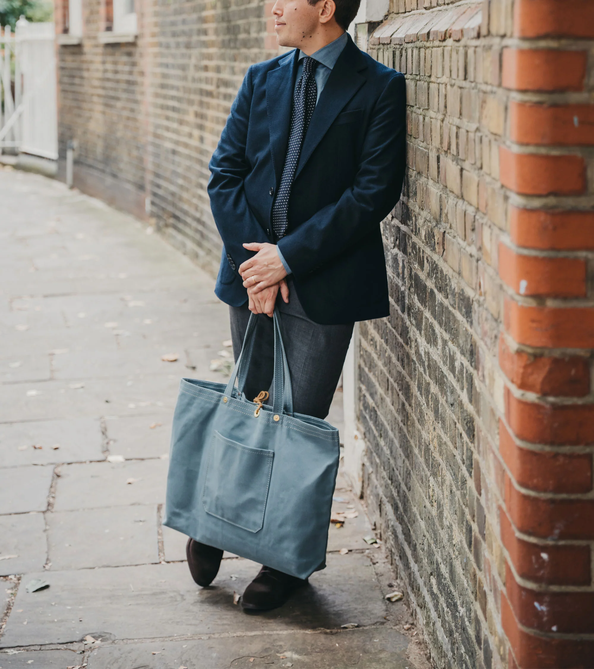 Ichizawa Hanpu for Trunk Large Tool Bag: Blue Grey - Image 6