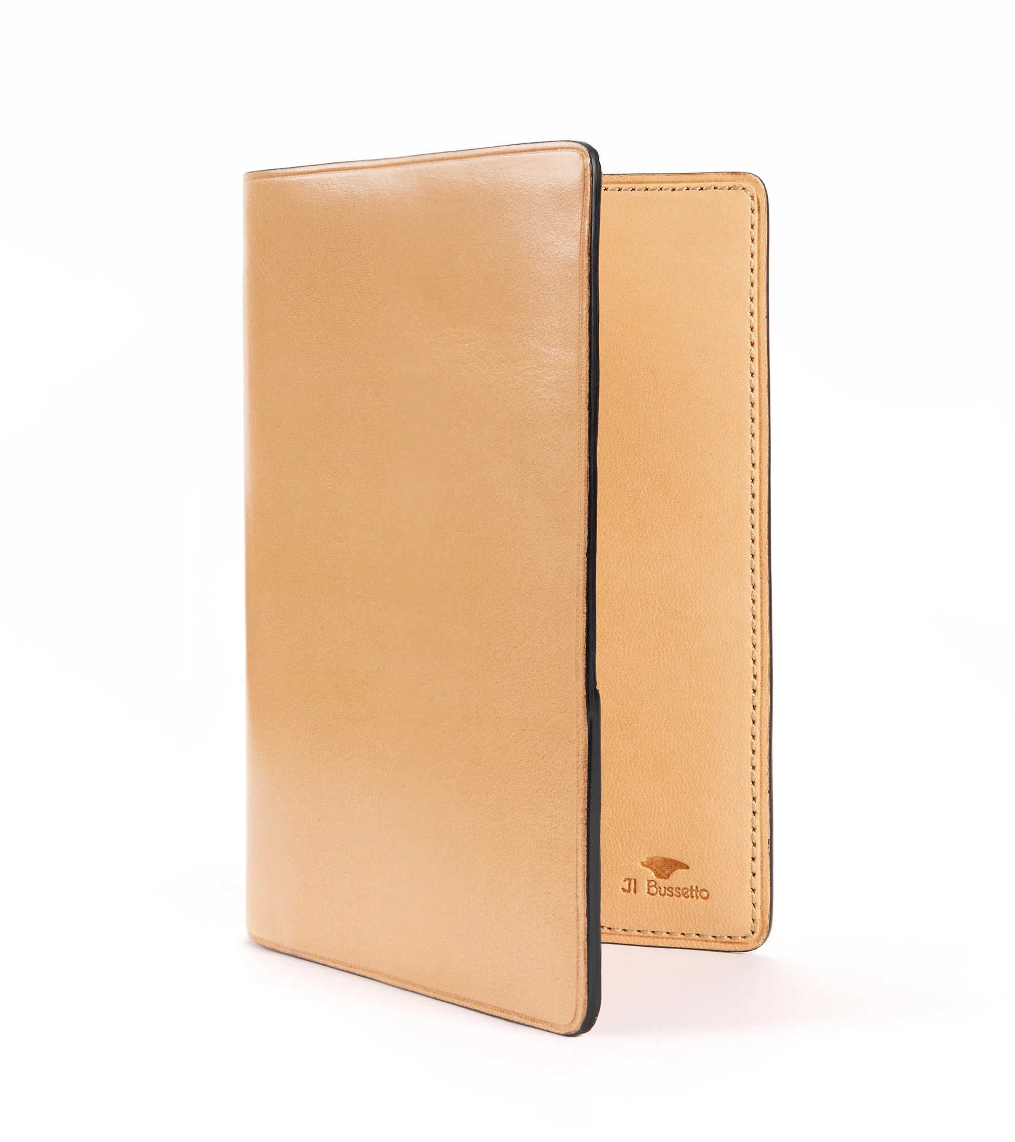Il Bussetto Leather Passport Holder: Natural - Image 2
