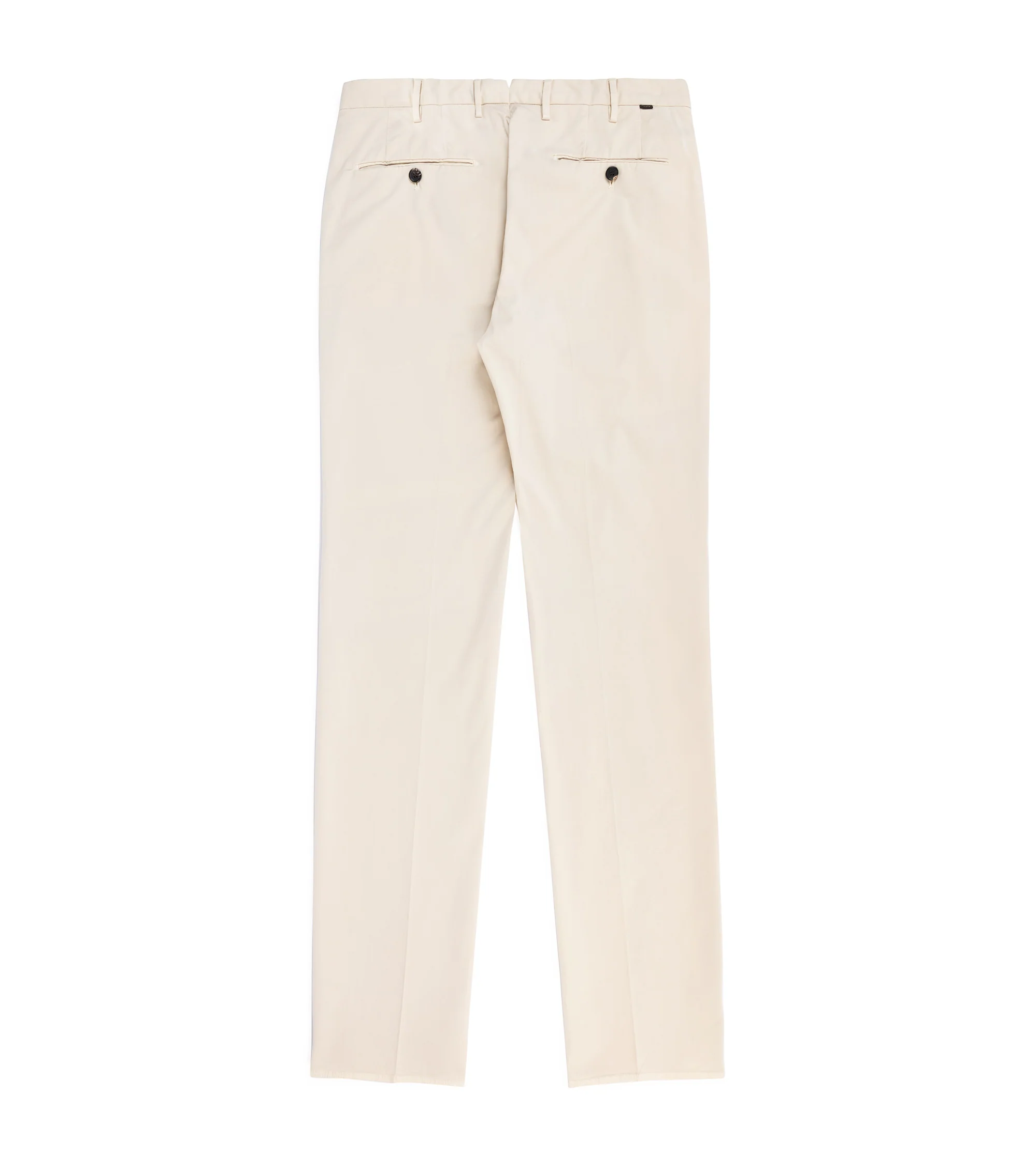 Incotex Regular Fit Royal Batavia Cotton Trousers: Cream - Image 2