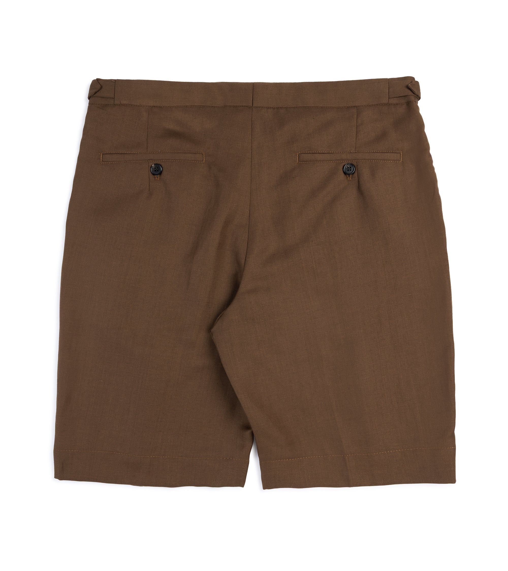 Incotex Wool Linen Pleated Shorts: Brown - Image 2