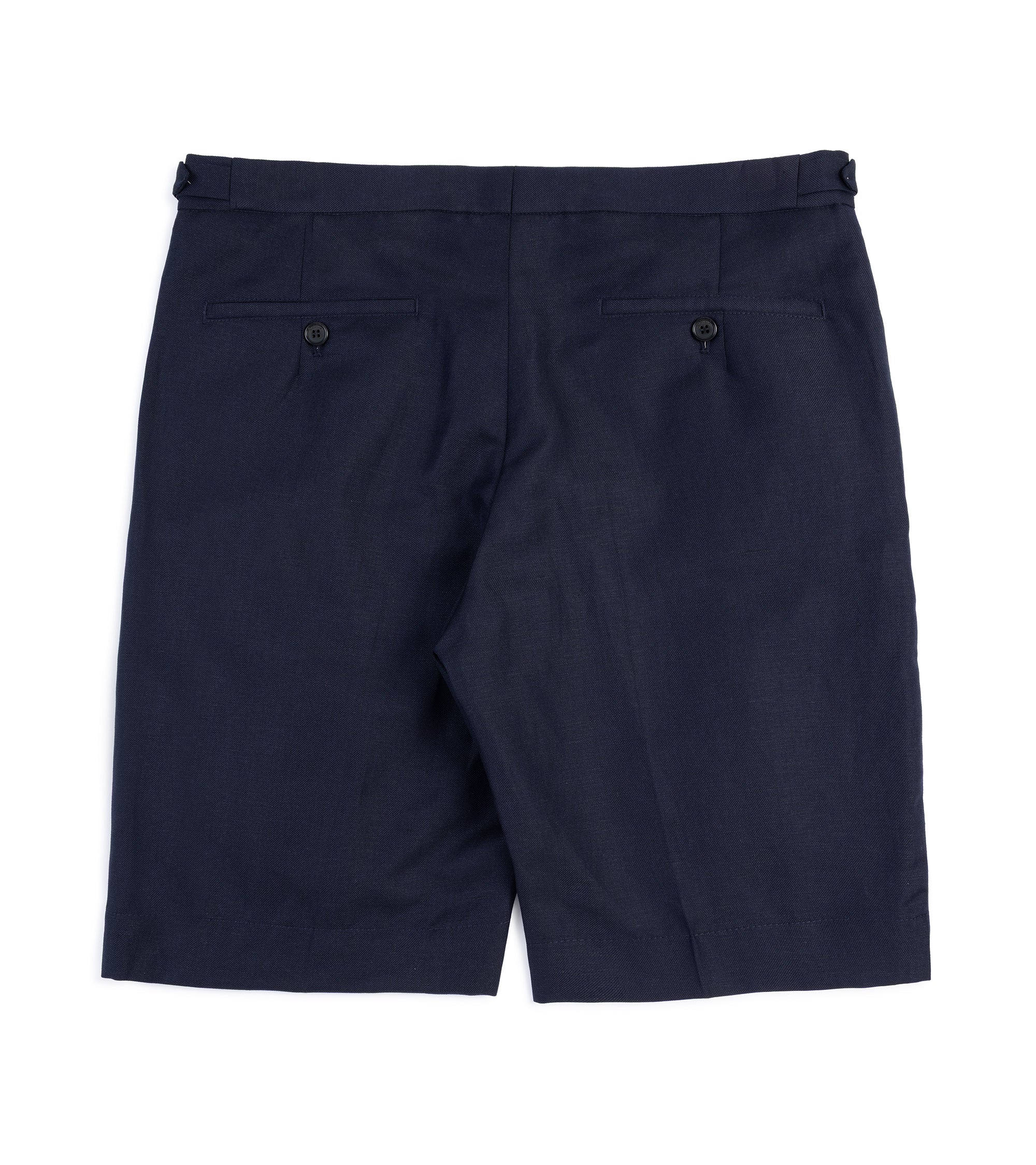 Incotex Wool Linen Pleated Shorts: Navy - Image 2