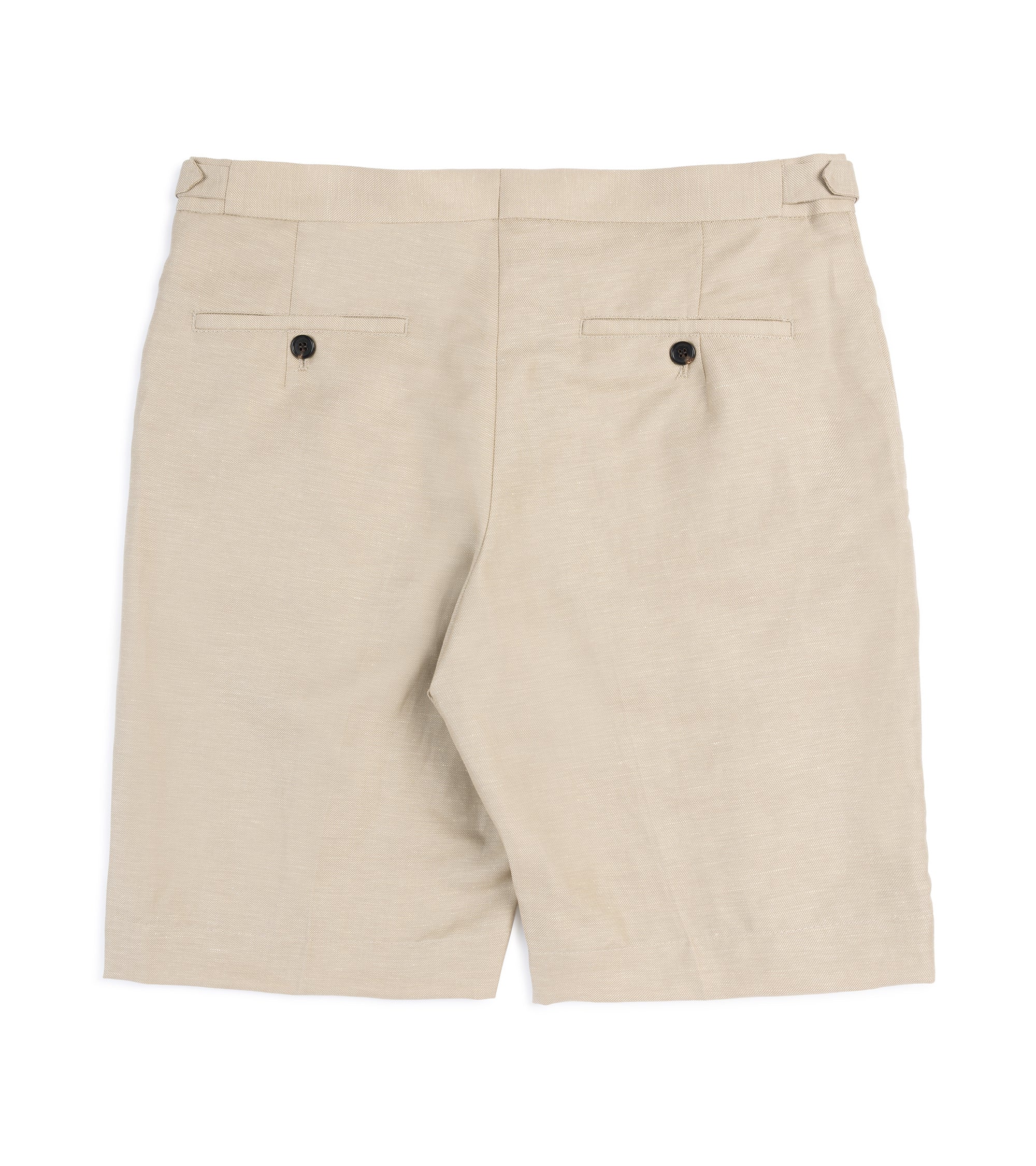 Incotex Wool Linen Pleated Shorts: Tan - Image 2