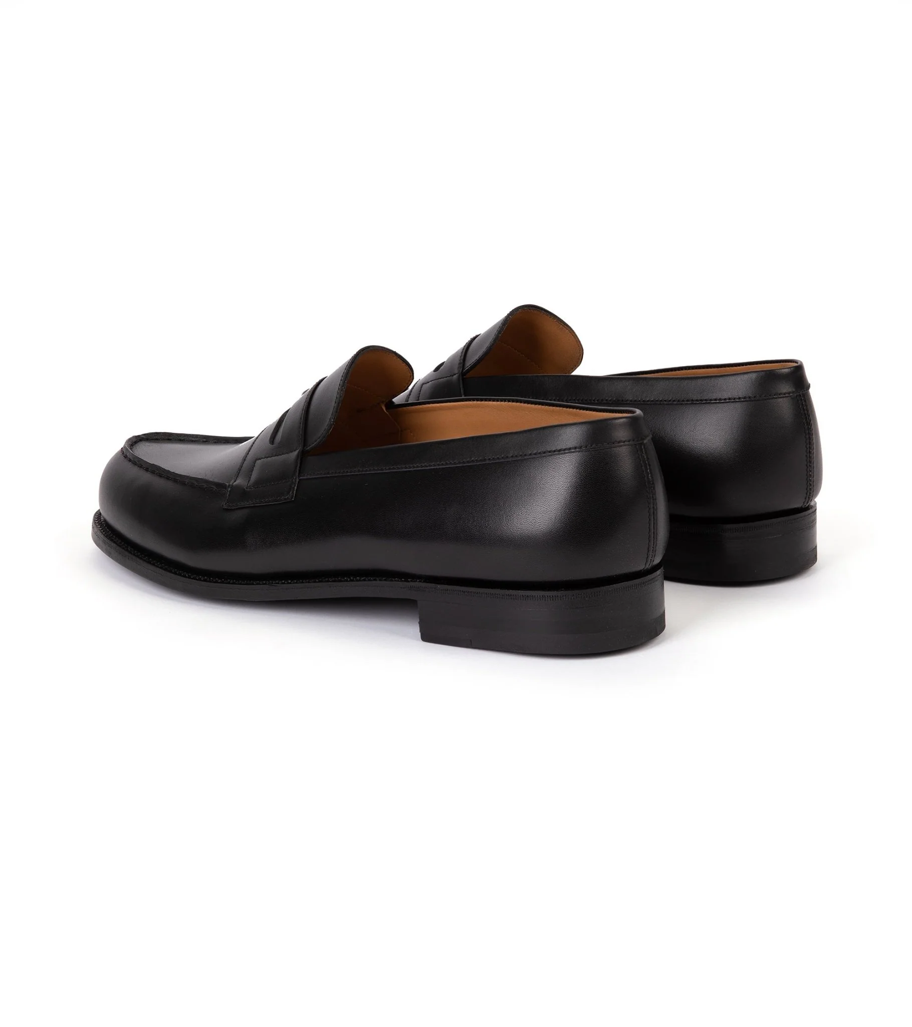 J.M. Weston Boxcalf Leather 180 Loafer: Black - Image 3