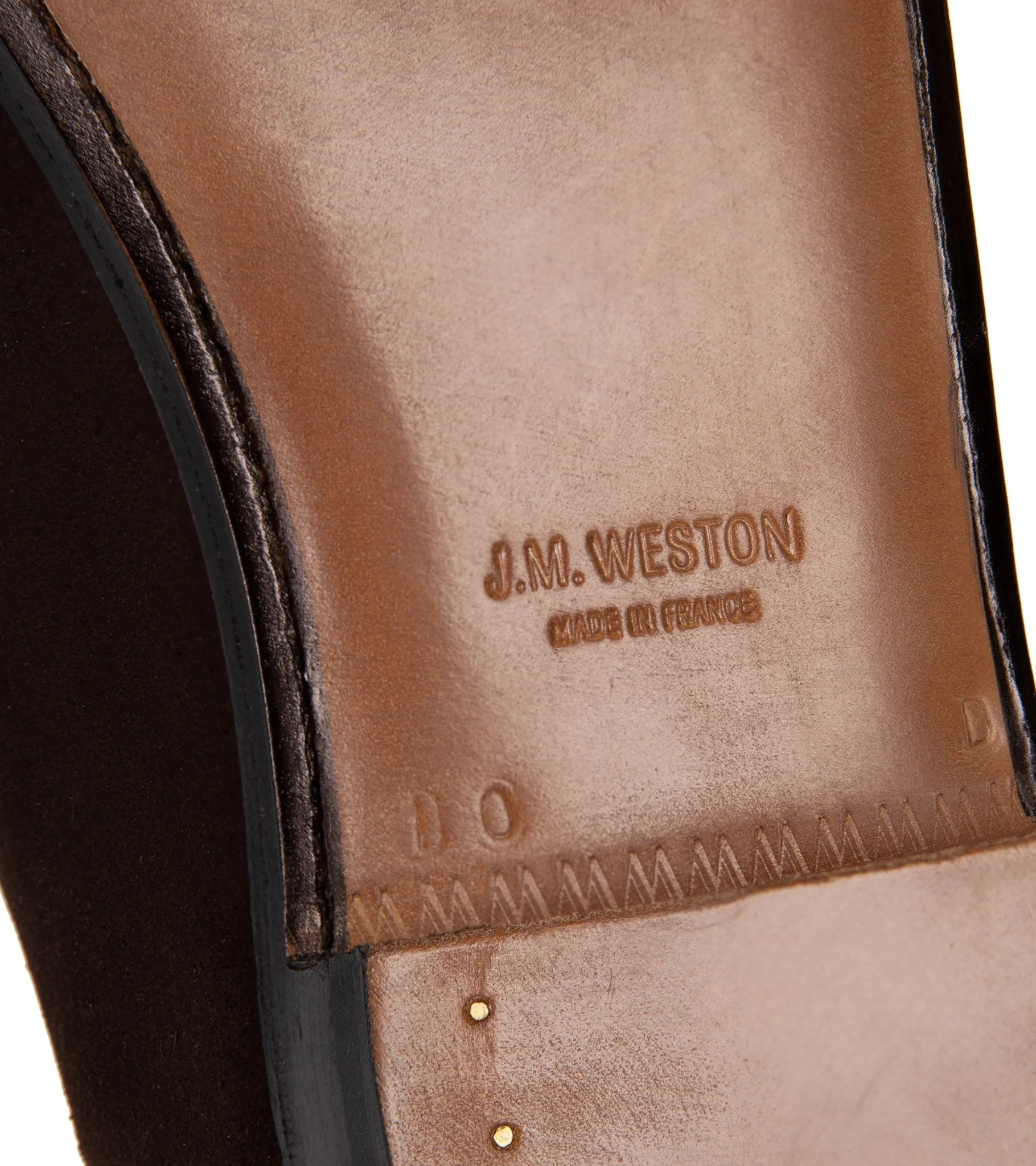 J.M. Weston Calfskin Suede 180 Loafer: Brown - Image 6