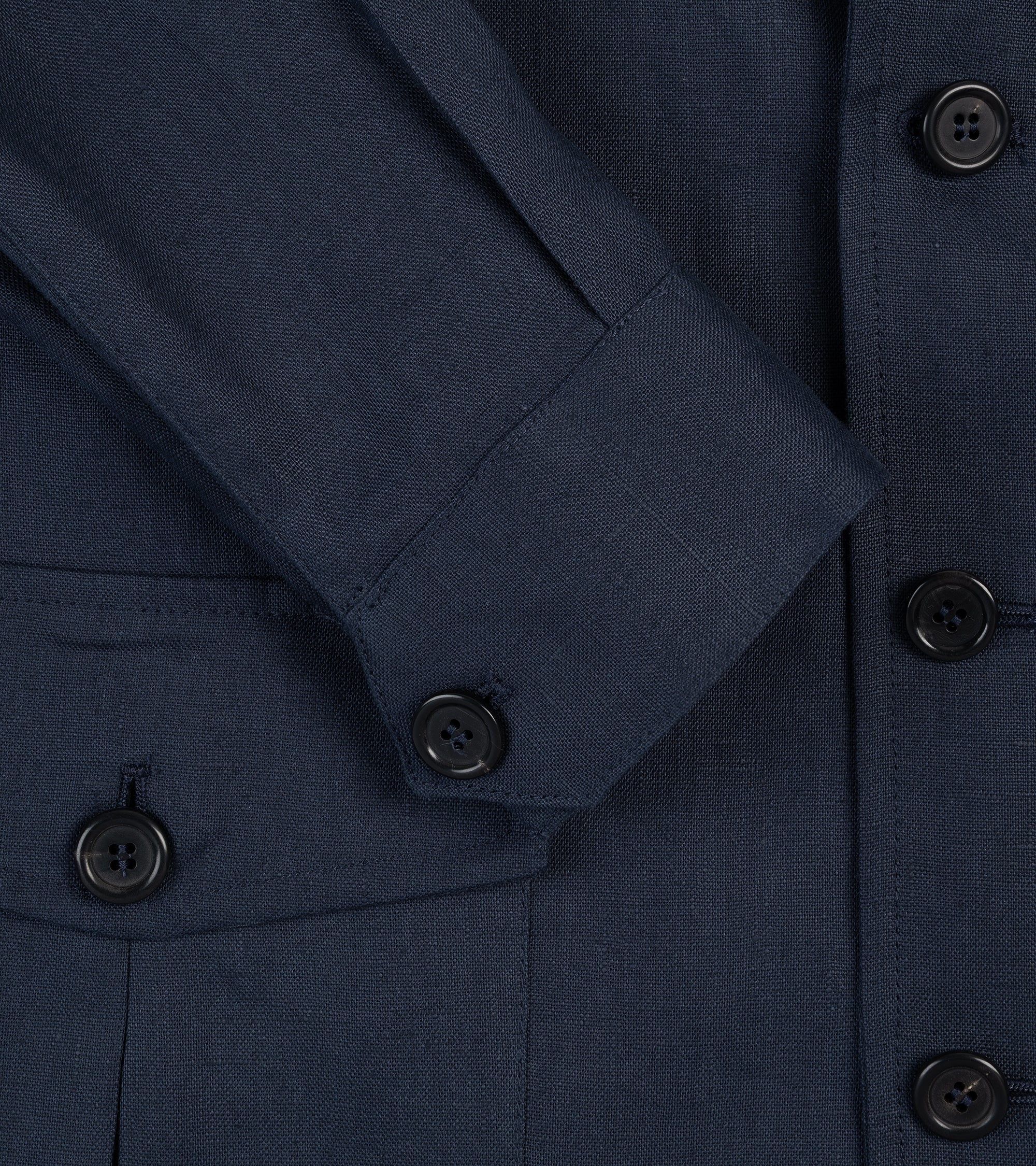 Justo Gimeno Linen Shooting Teba Jacket: Navy - Image 3