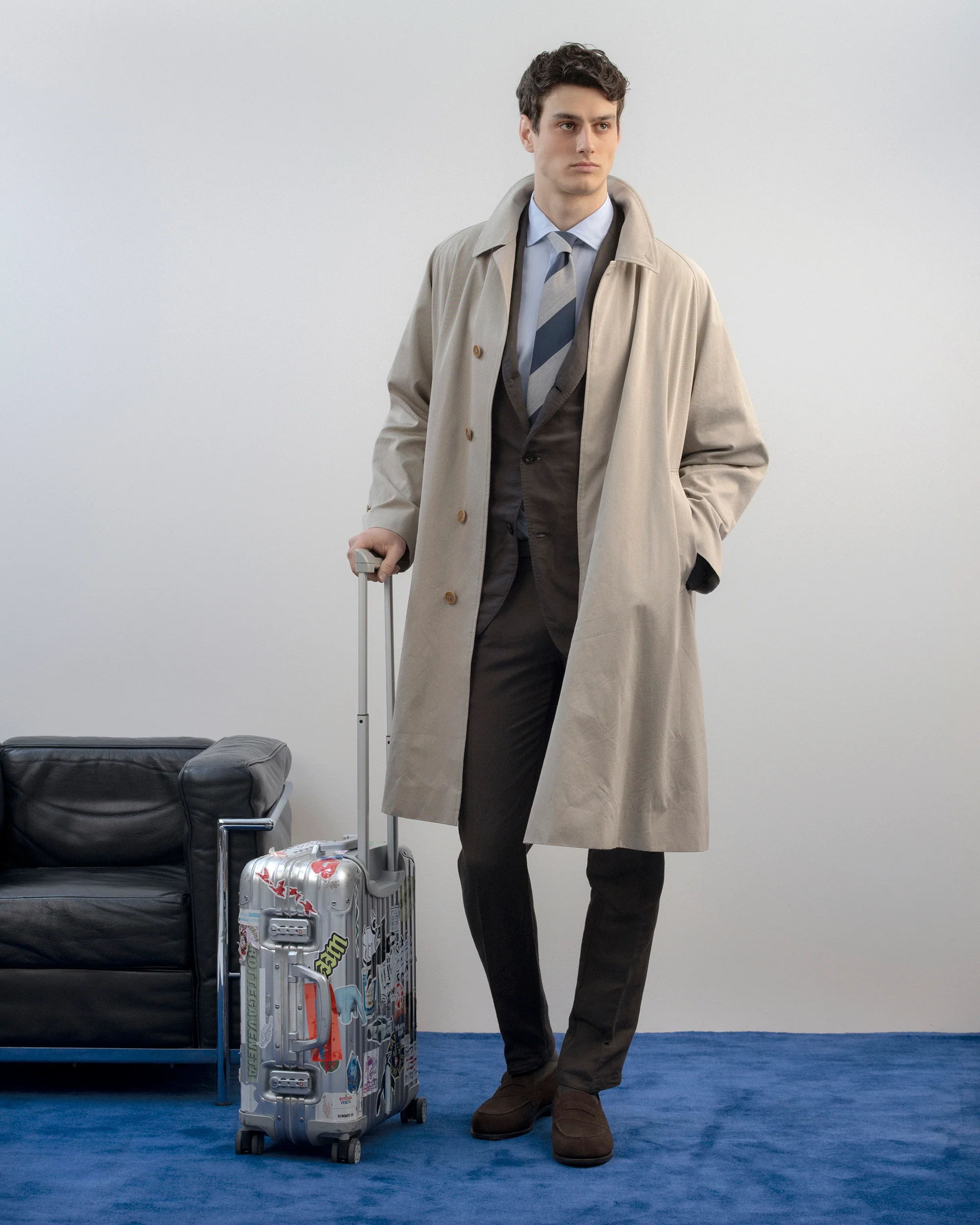 Kaptain Sunshine Cotton Gabardine Walker Coat: Taupe - Image 2
