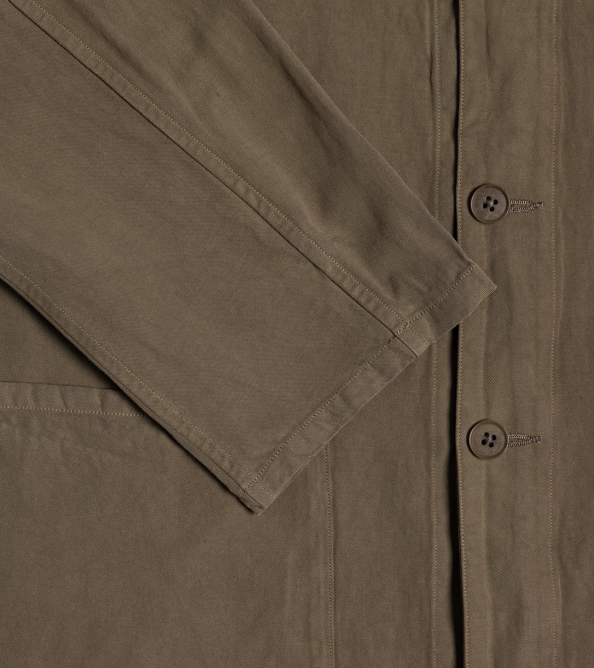 Kaptain Sunshine Cotton Linen Gabardine Work Shirt Jacket: Cub Brown - Image 3