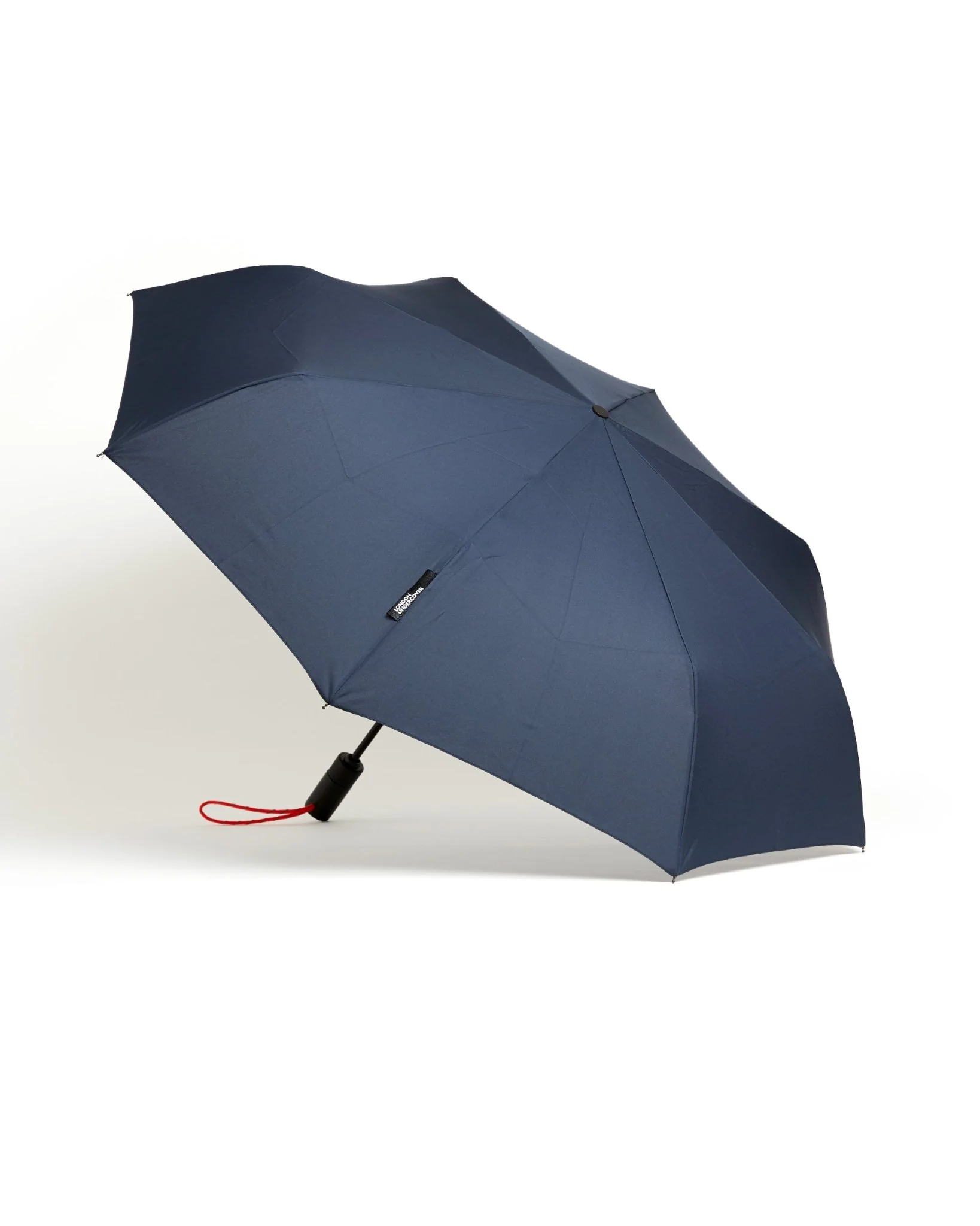 London Undercover Auto Push Button Compact Umbrella: Navy - Image 4