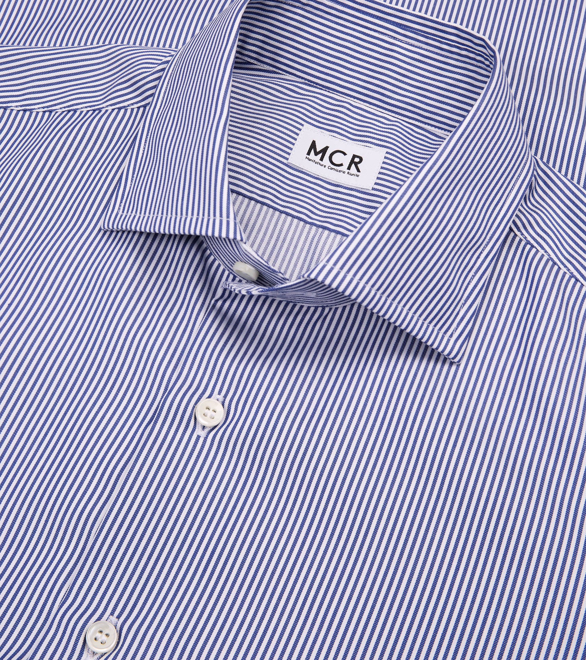 MCR Slim Twill Striped Shirt: Dark Blue - Image 4