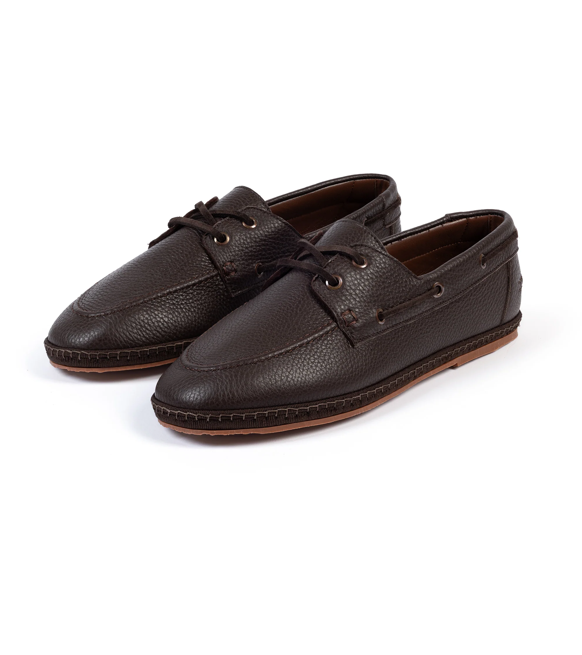 Miez La Barca Hand Stitched Deerskin Moccasin: Brown - Image 3