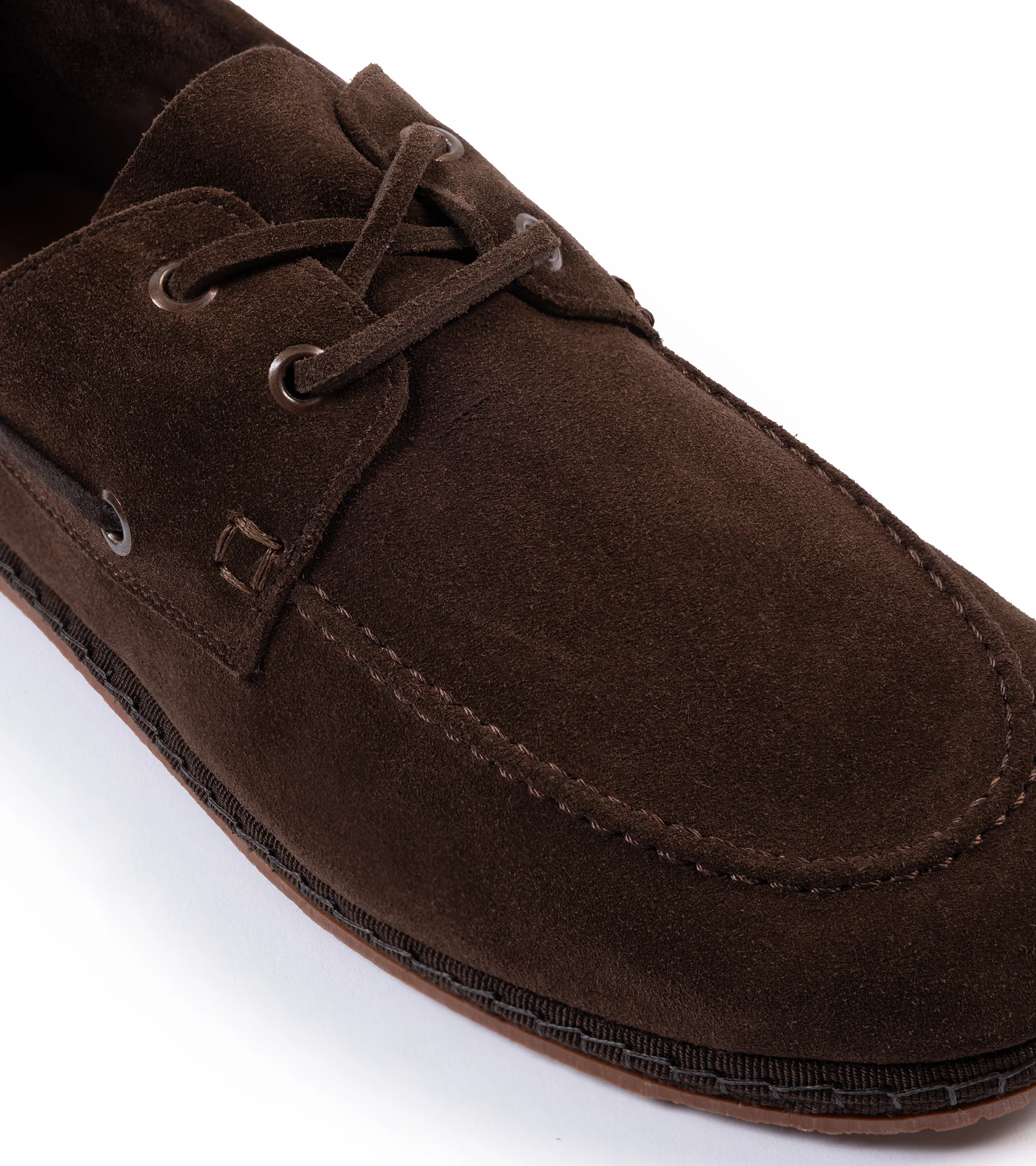 Miez La Barca Hand Stitched Soft Suede Moccasin: Brown - Image 5