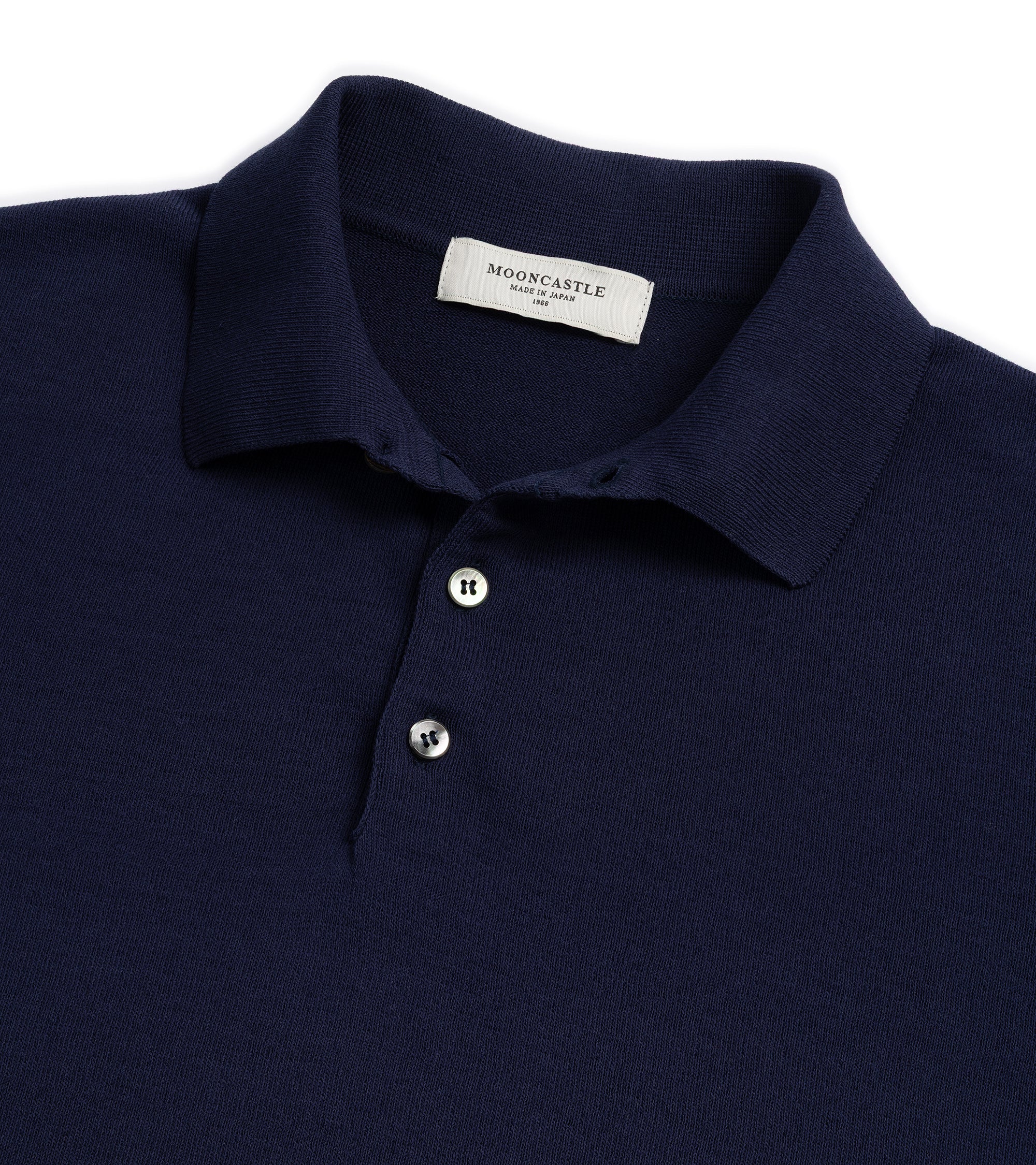 Mooncastle Ice Cotton Knit Polo Shirt: Navy - Image 2