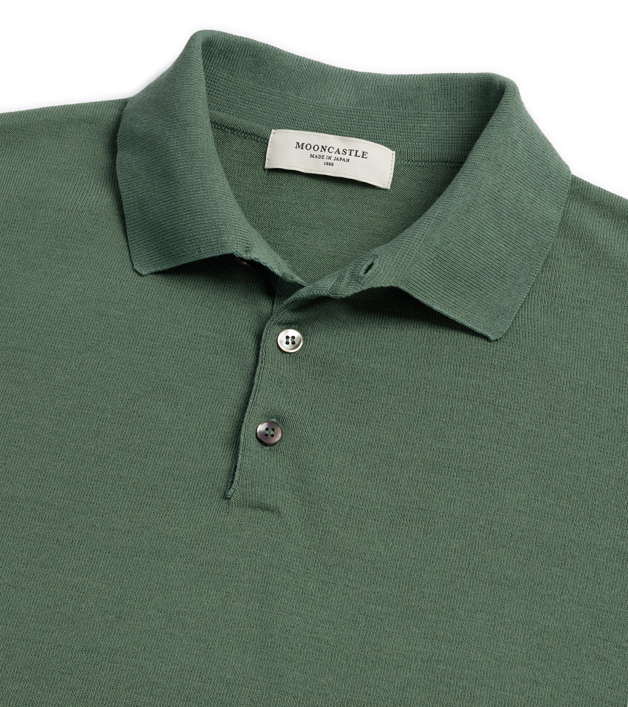 Mooncastle Ice Cotton Knit Polo Shirt: Olive - Image 2