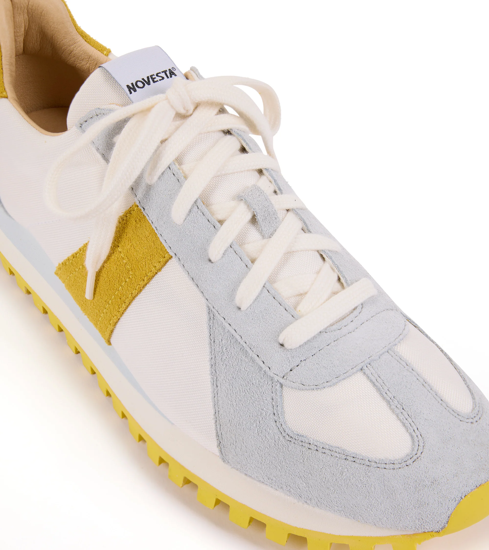 Novesta GAT Trail Sneaker: White/Yellow - Image 3