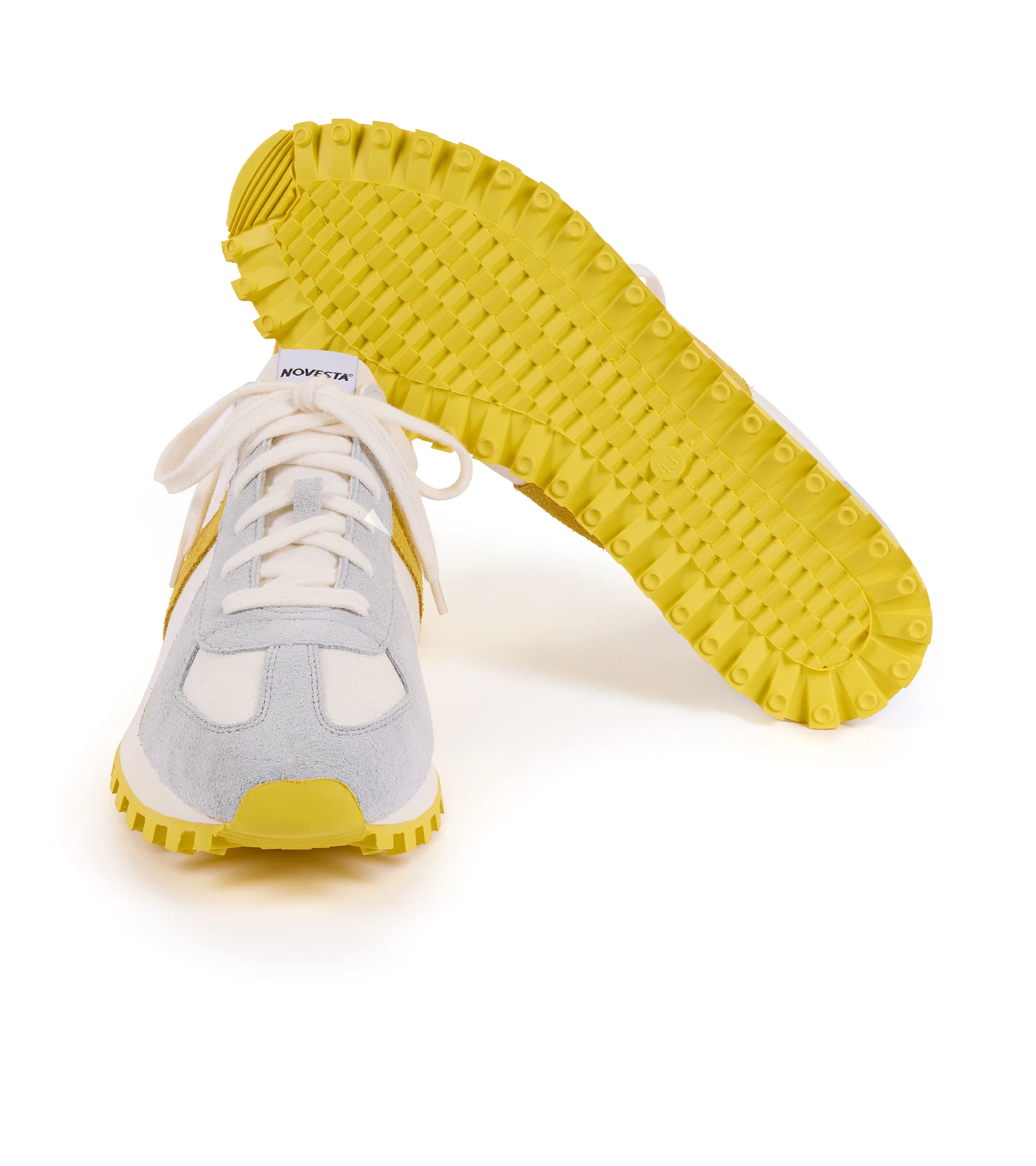 Novesta GAT Trail Sneaker: White/Yellow - Image 4