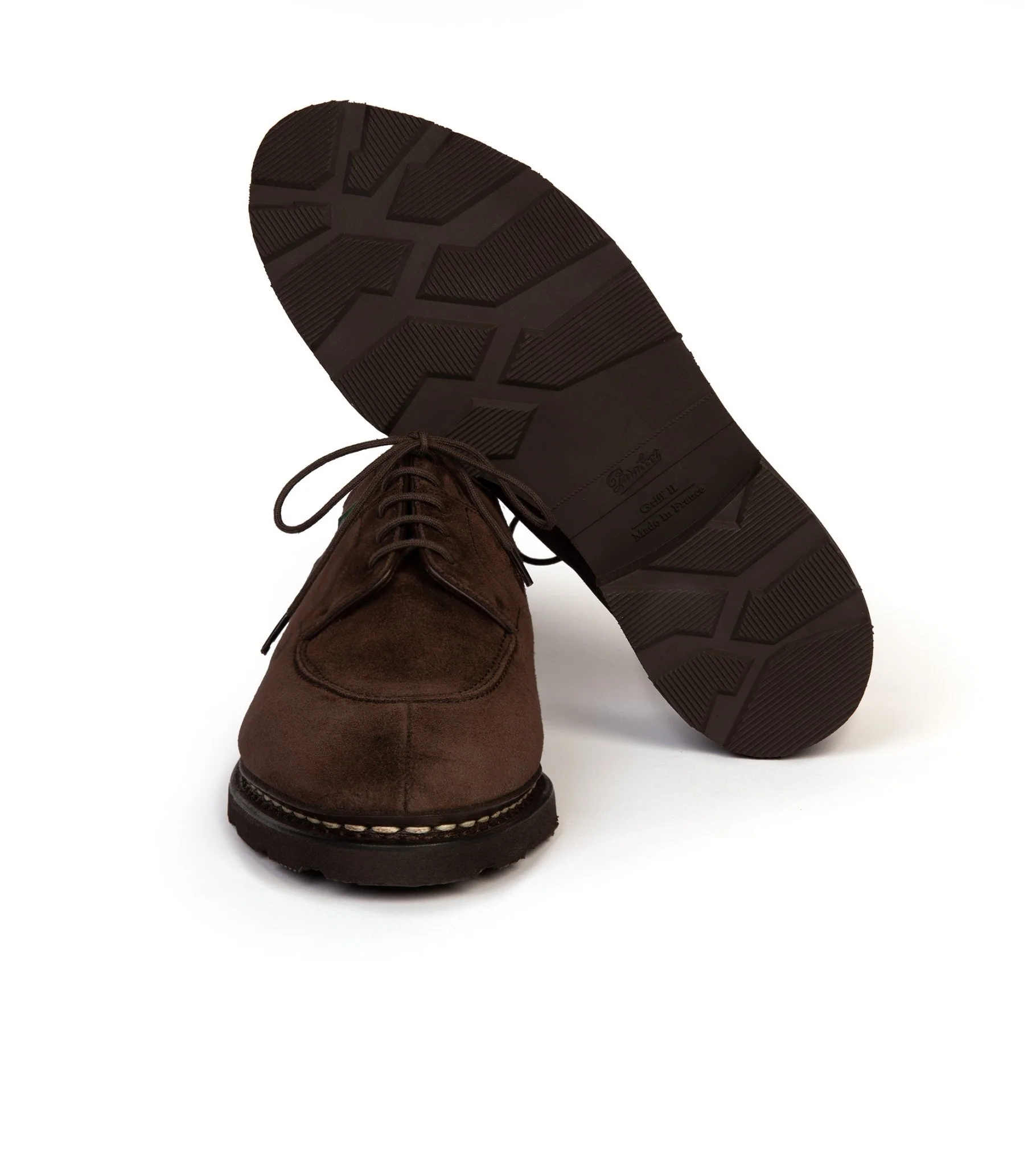 Paraboot Avignon Suede Shoe: Dark Brown - Image 3