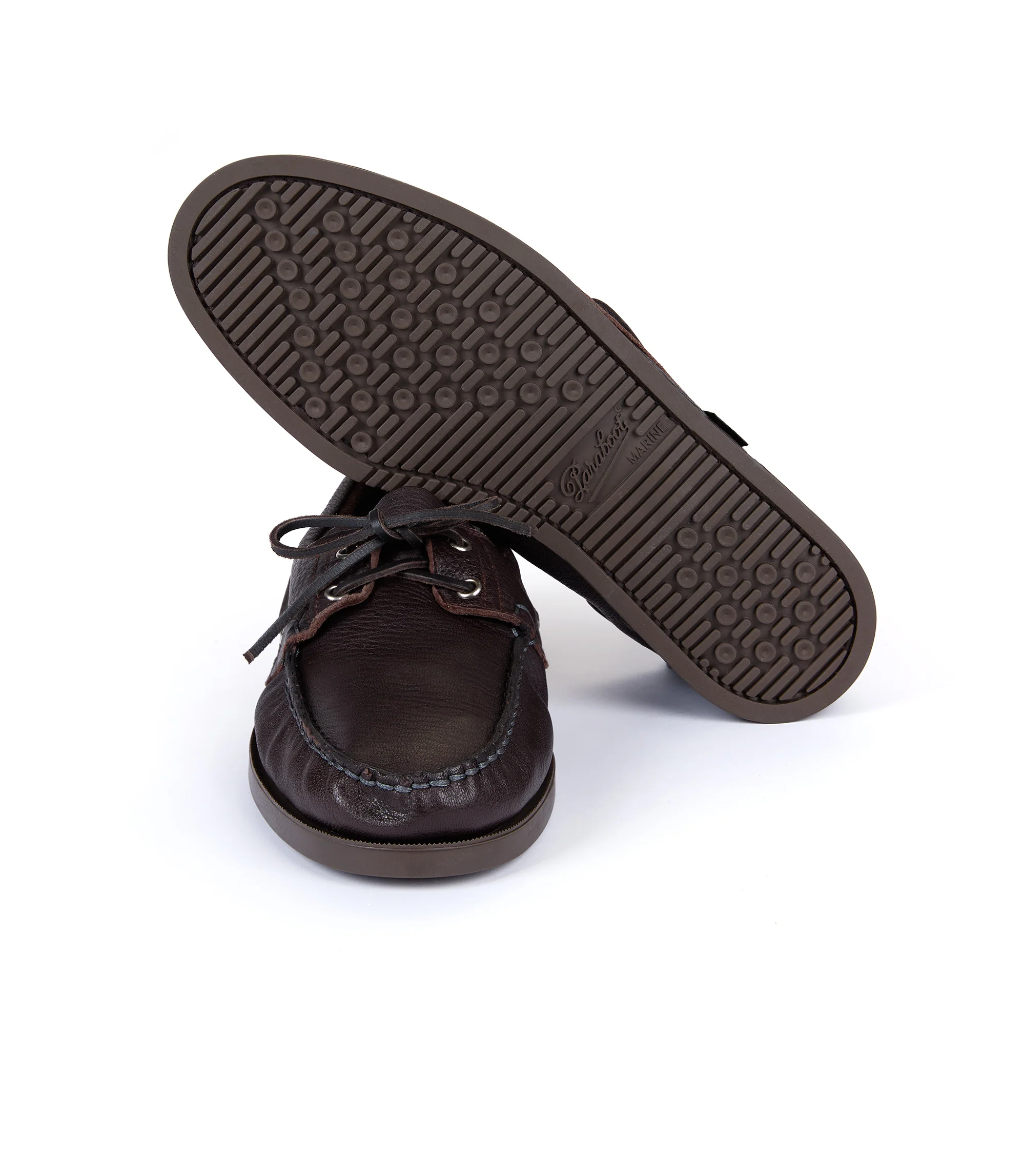 Paraboot Barth Deerskin Boat Shoe: Brown - Image 4