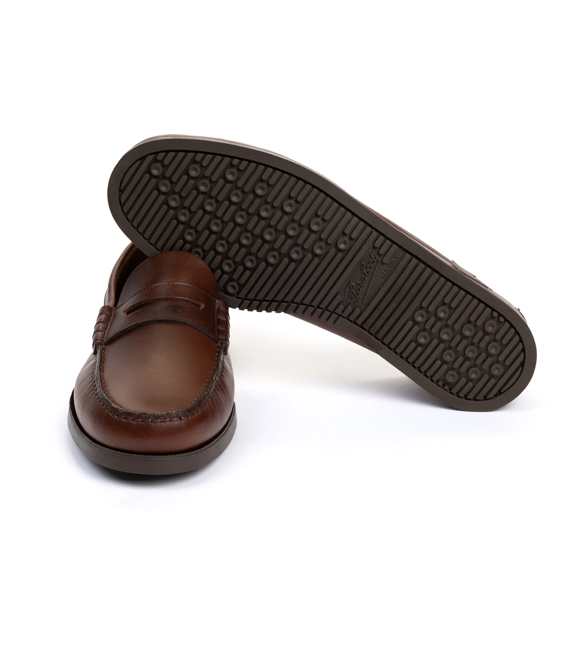 Paraboot Coraux Leather Loafer: Burgundy - Image 4