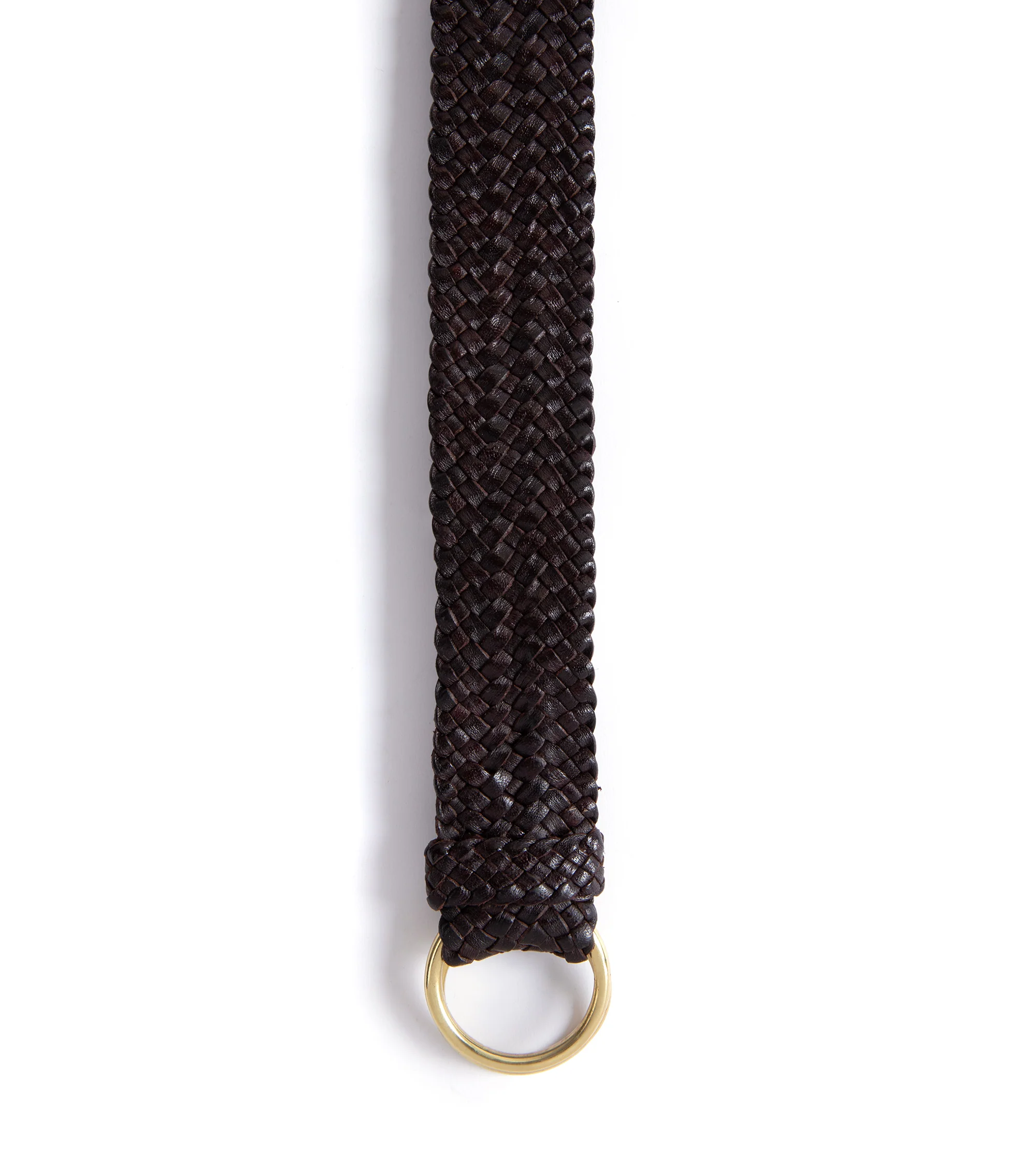 R.M. Williams Kangaroo Leather Plaited 'O' Ring Belt: Brown - Image 2