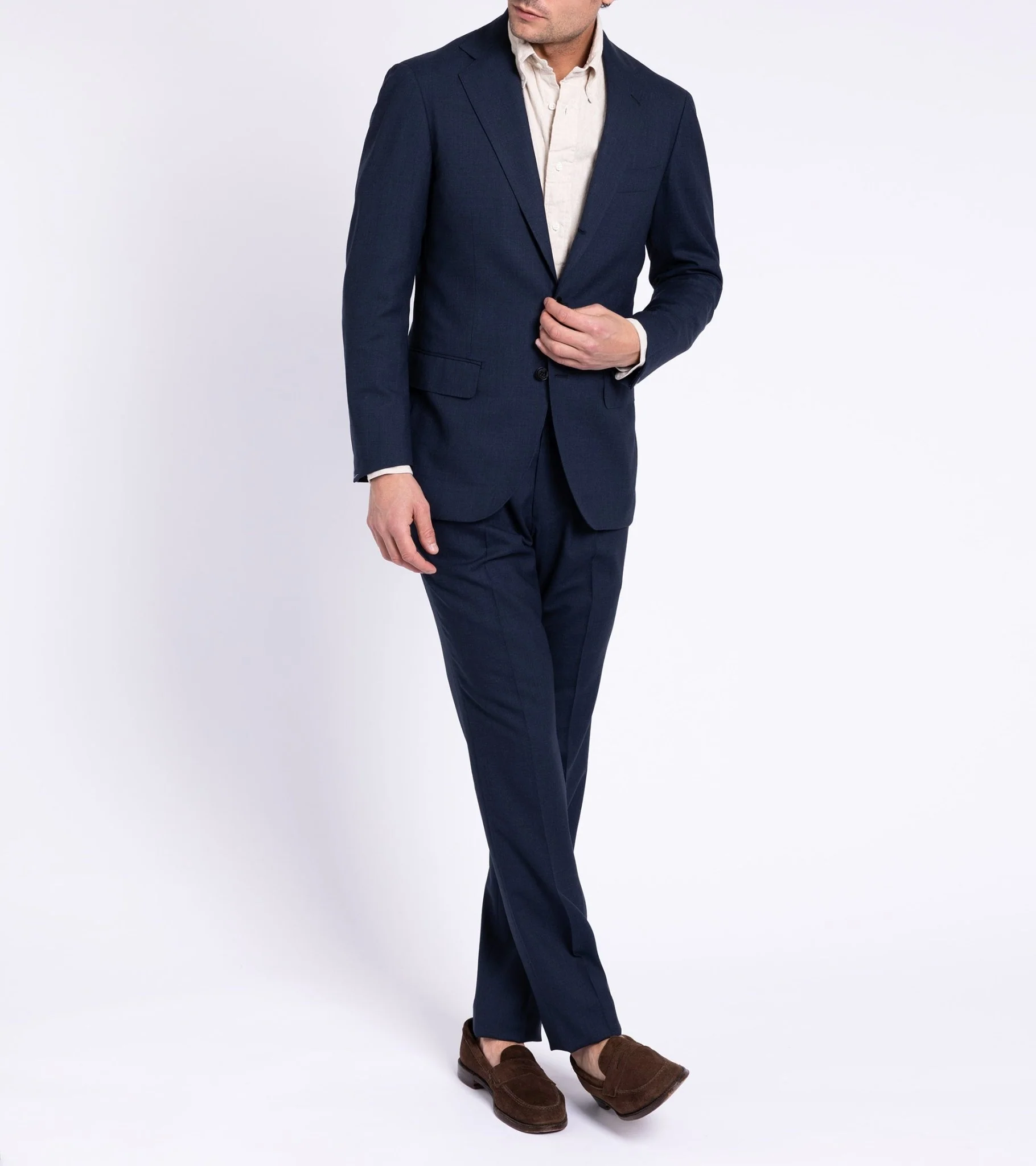 Ring Jacket Calm Twist Wool Suit: Slate Blue - Image 9