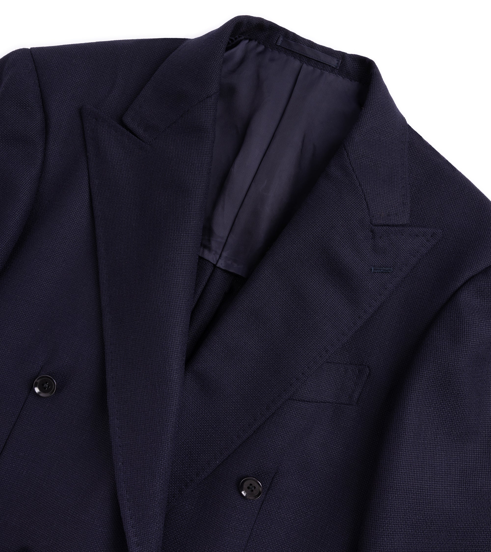 Ring Jacket Wool Mesh Balloon Double Breasted Jacket: Navy - Image 2