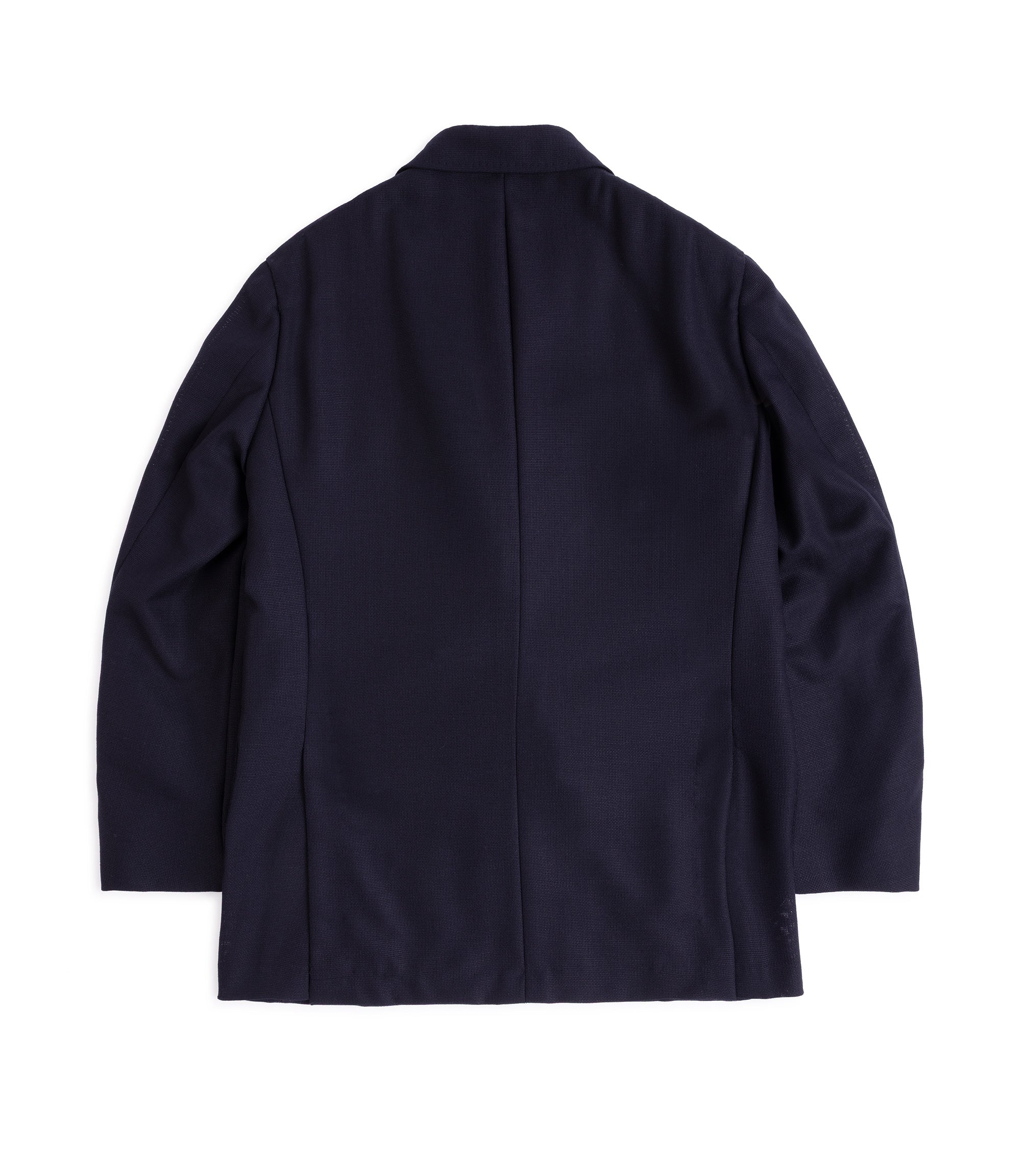 Ring Jacket Wool Mesh Balloon Double Breasted Jacket: Navy - Image 3