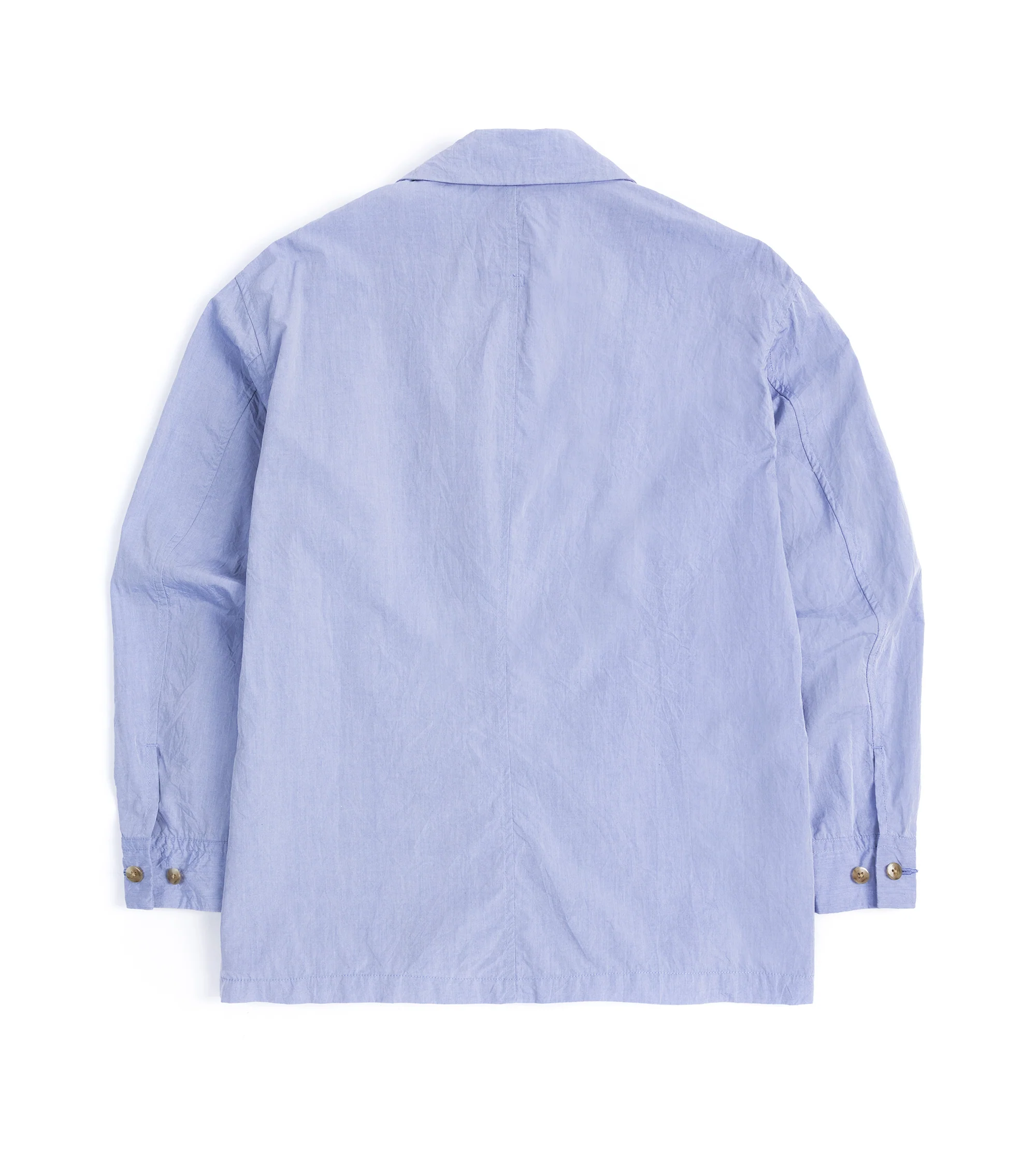 Sage de Cret Crinkle Cotton Typewriter Shirt Jacket: Blue - Image 4