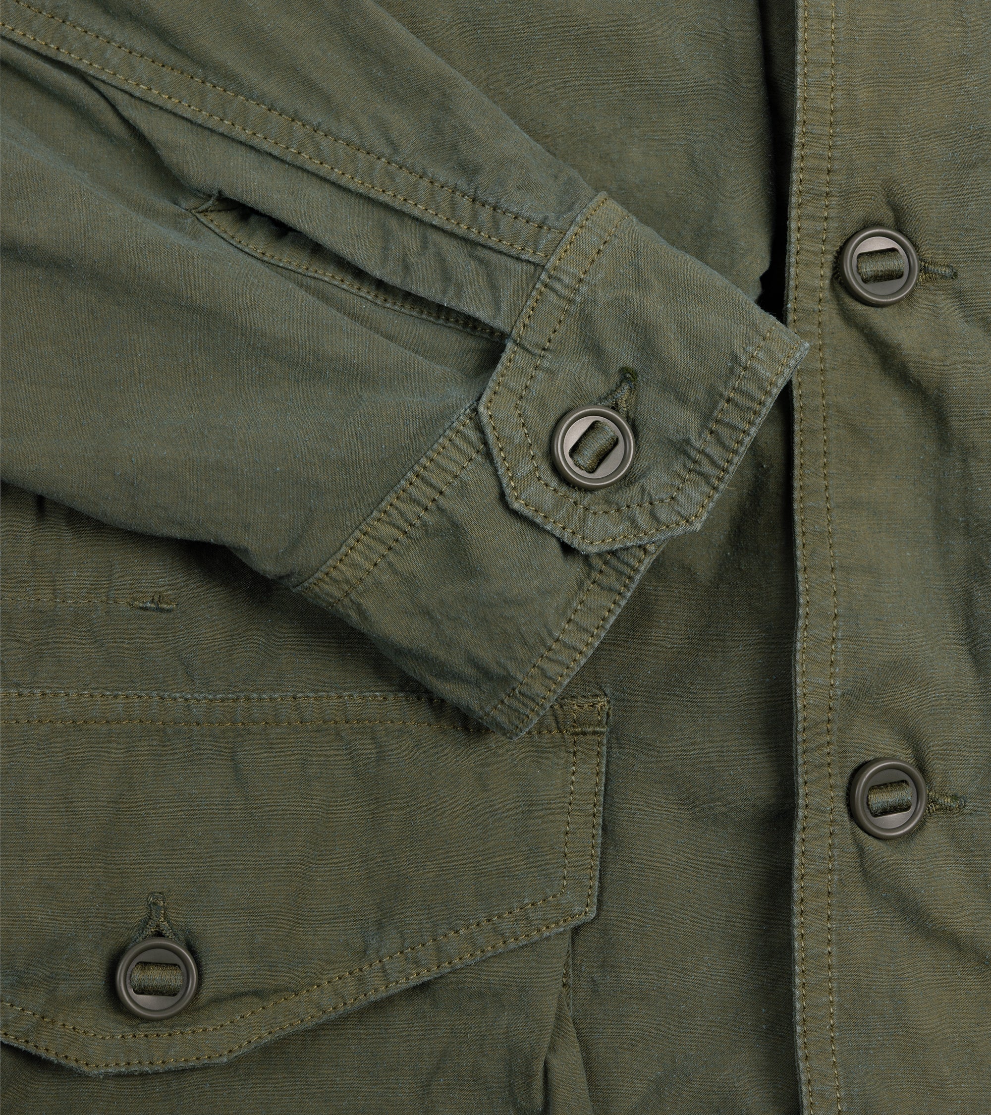 Sage de Cret High Density Cotton Hemp M-65 Jacket: Olive - Image 3