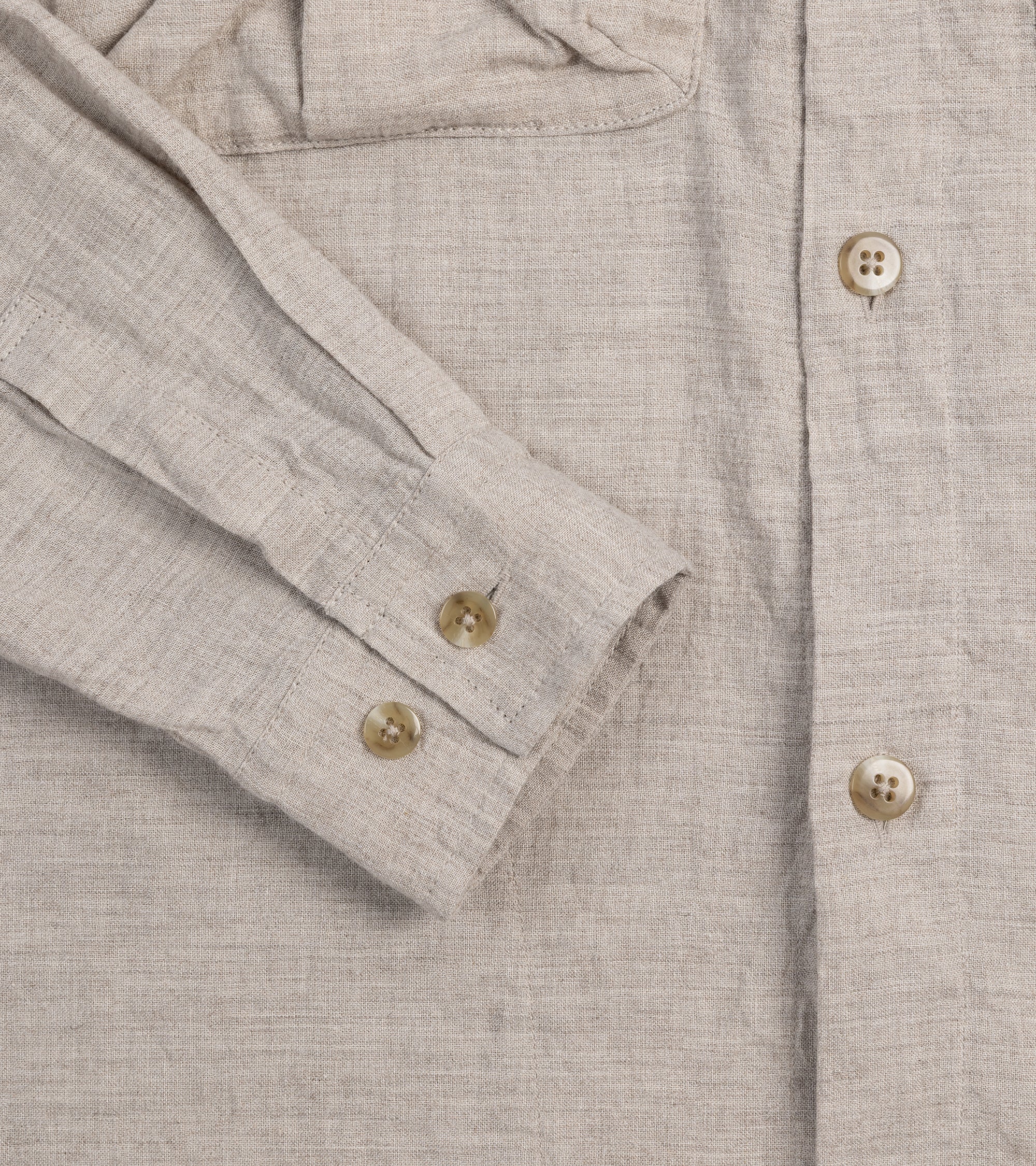 Sage de Cret Linen Cotton Washed Lawn Cloth Work Shirt Jacket: Ecru - Image 3