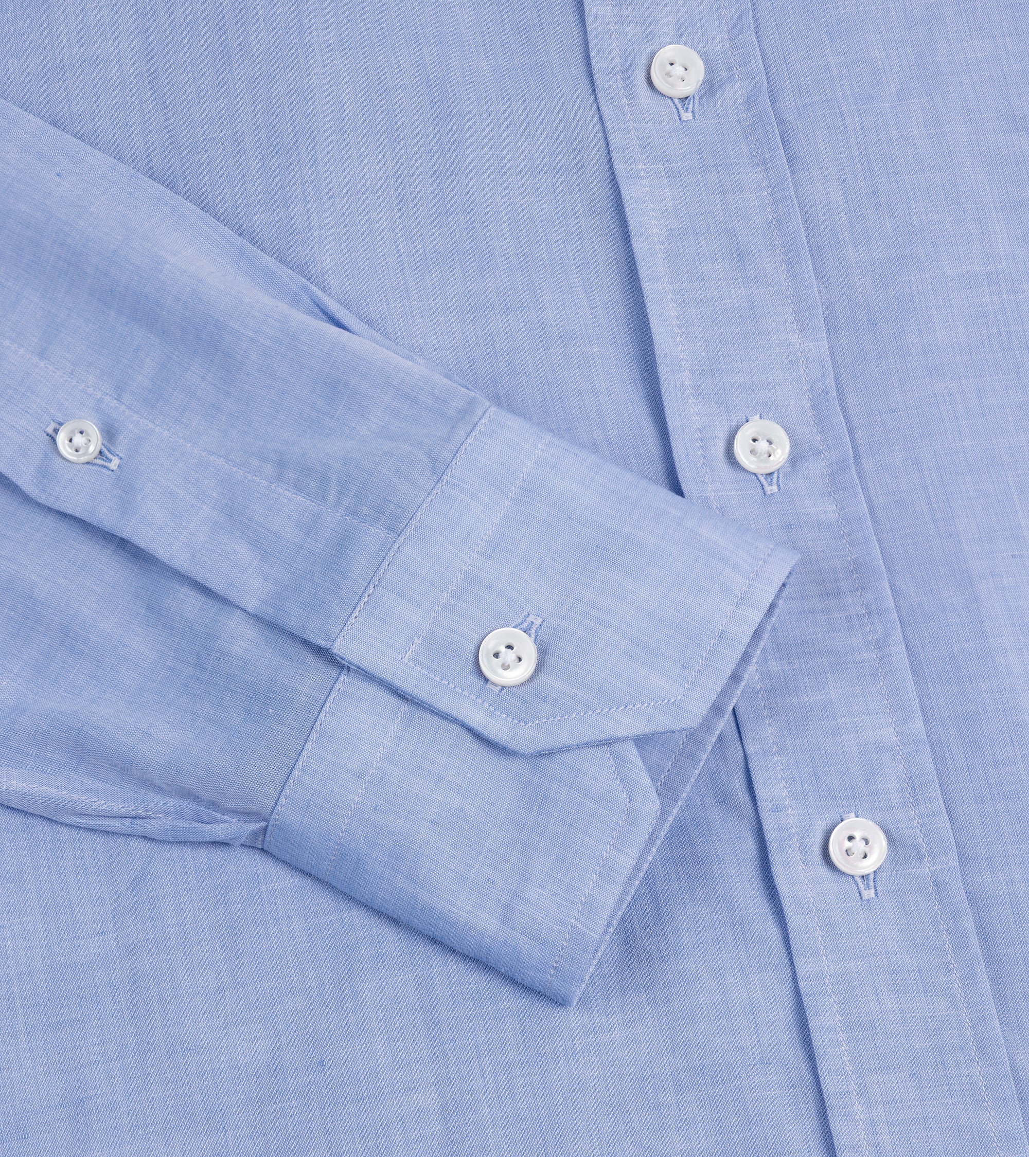 Salvatore Piccolo Cotton Linen Formal Shirt: Blue - Image 3