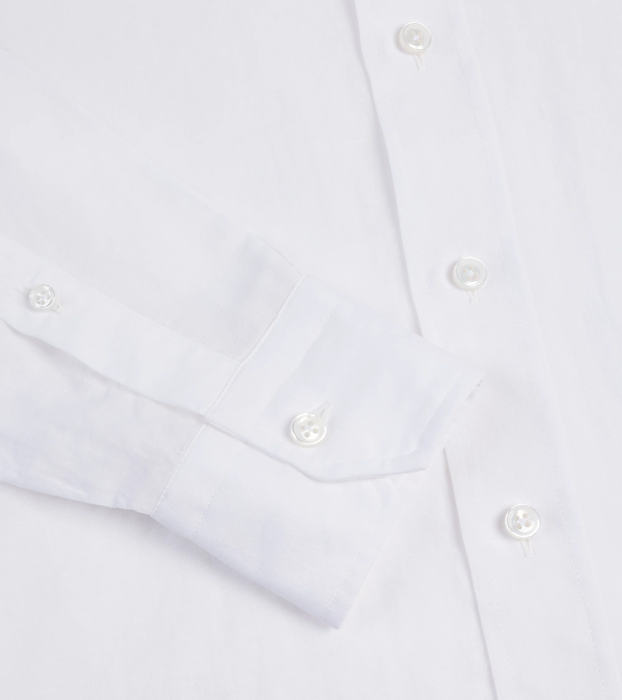 Salvatore Piccolo Cotton Linen Formal Shirt: White - Image 3