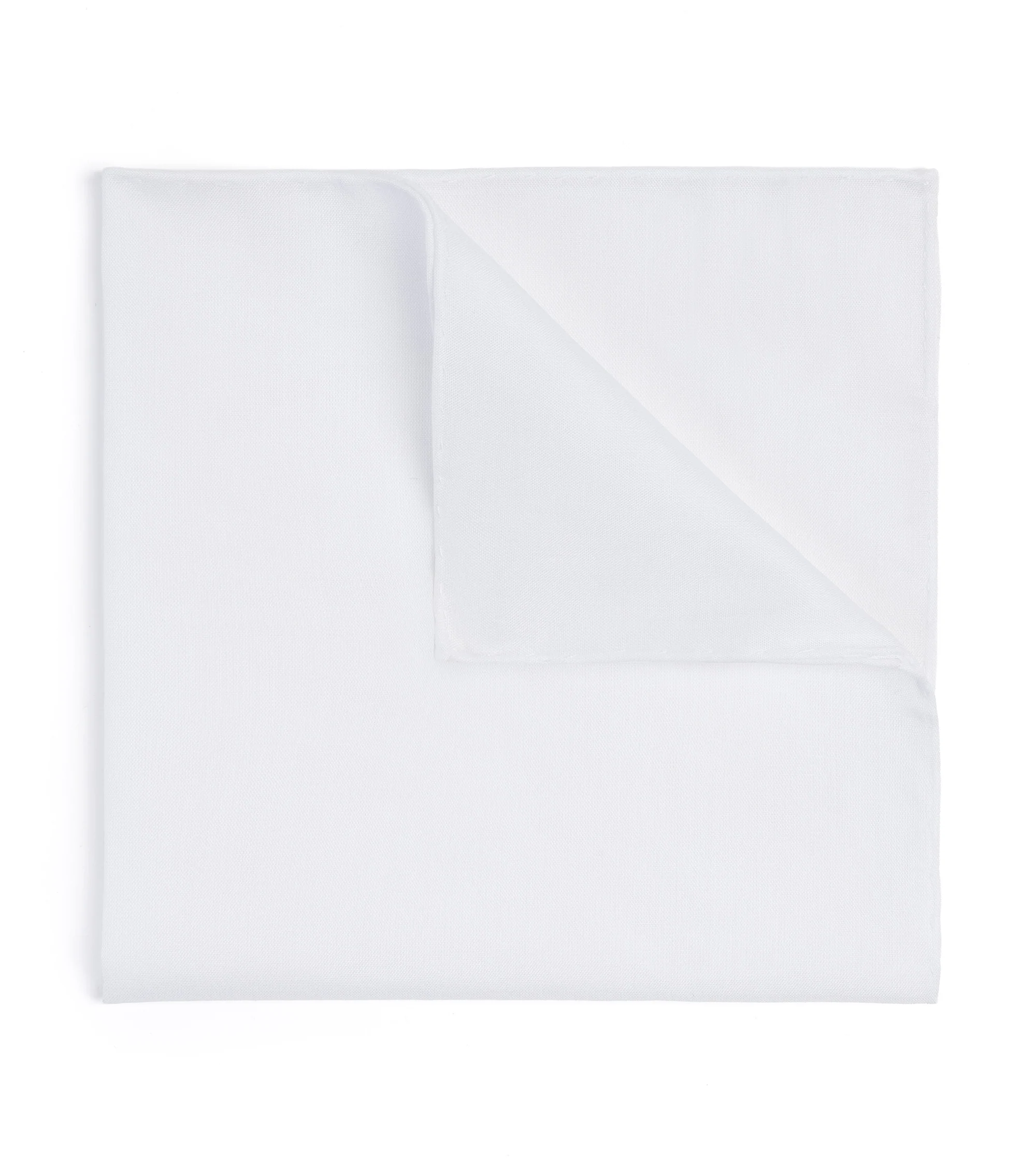 Simonnot-Godard Plain Cotton Pocket Square: White
