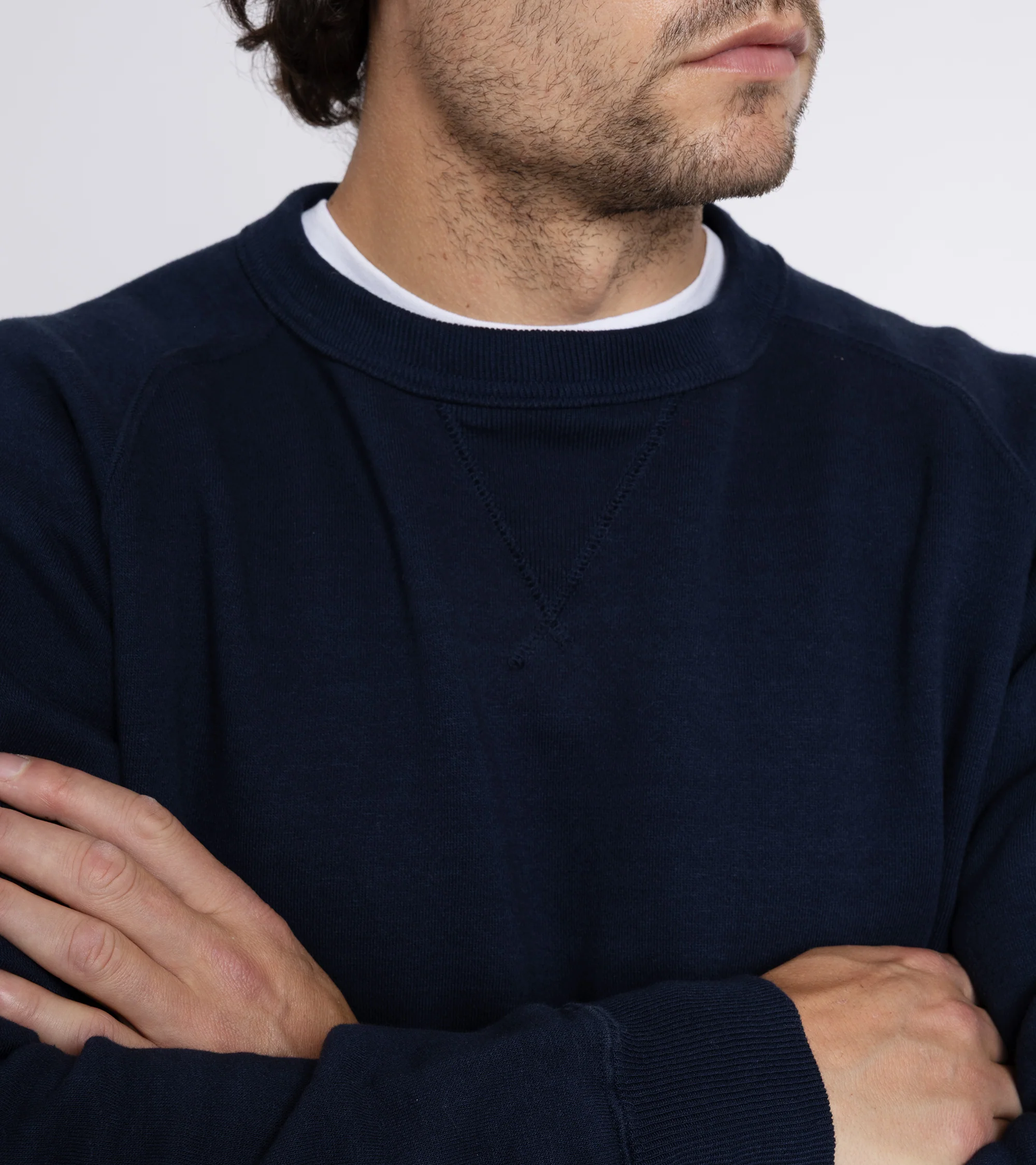 Sunray Sportswear Puamana Raglan Cotton Sweatshirt: Dark Navy - Image 5