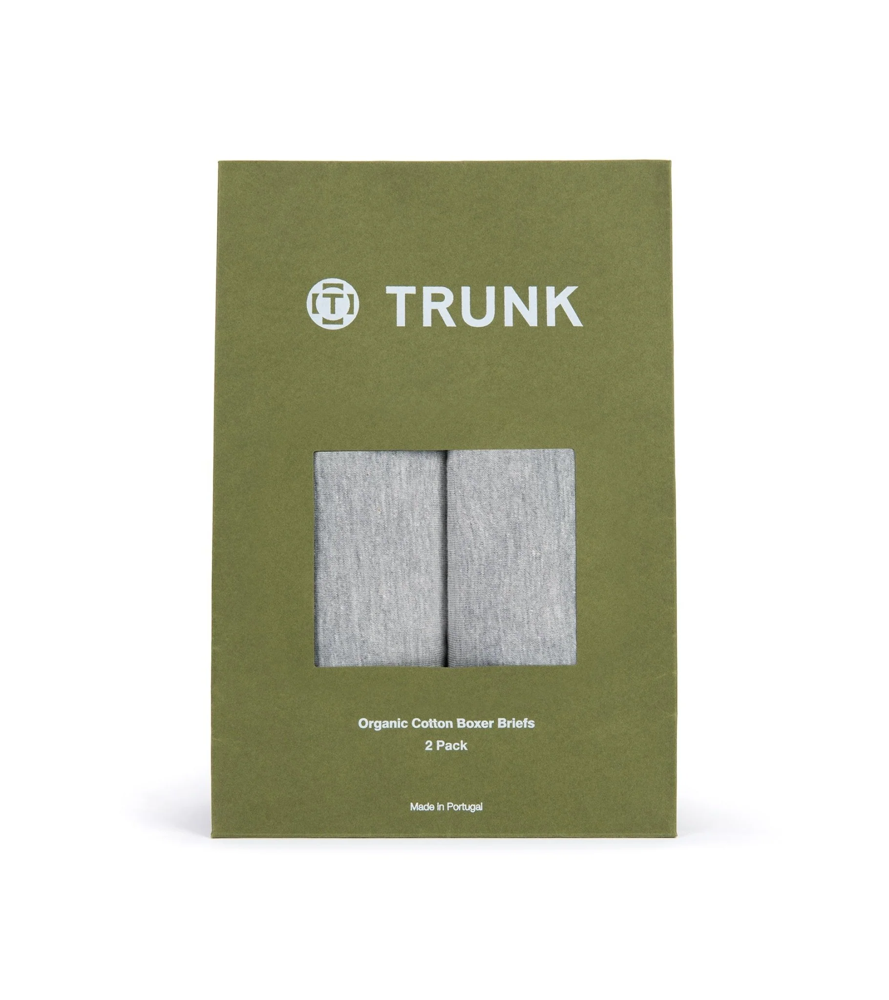 Trunk 2 Pack Organic Cotton Boxer Briefs: Grey Marl