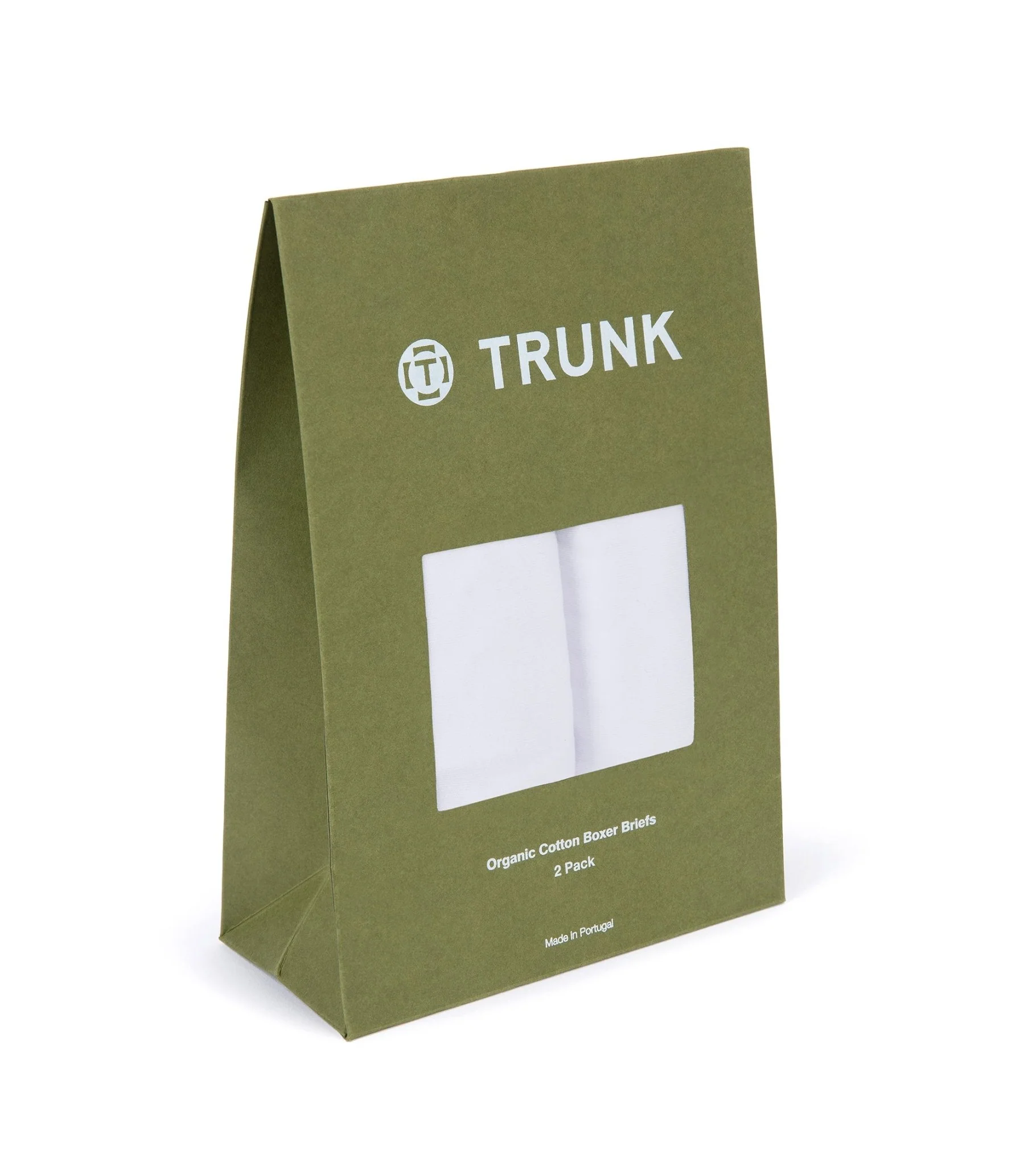 Trunk 2 Pack Organic Cotton Boxer Briefs: White - Image 7