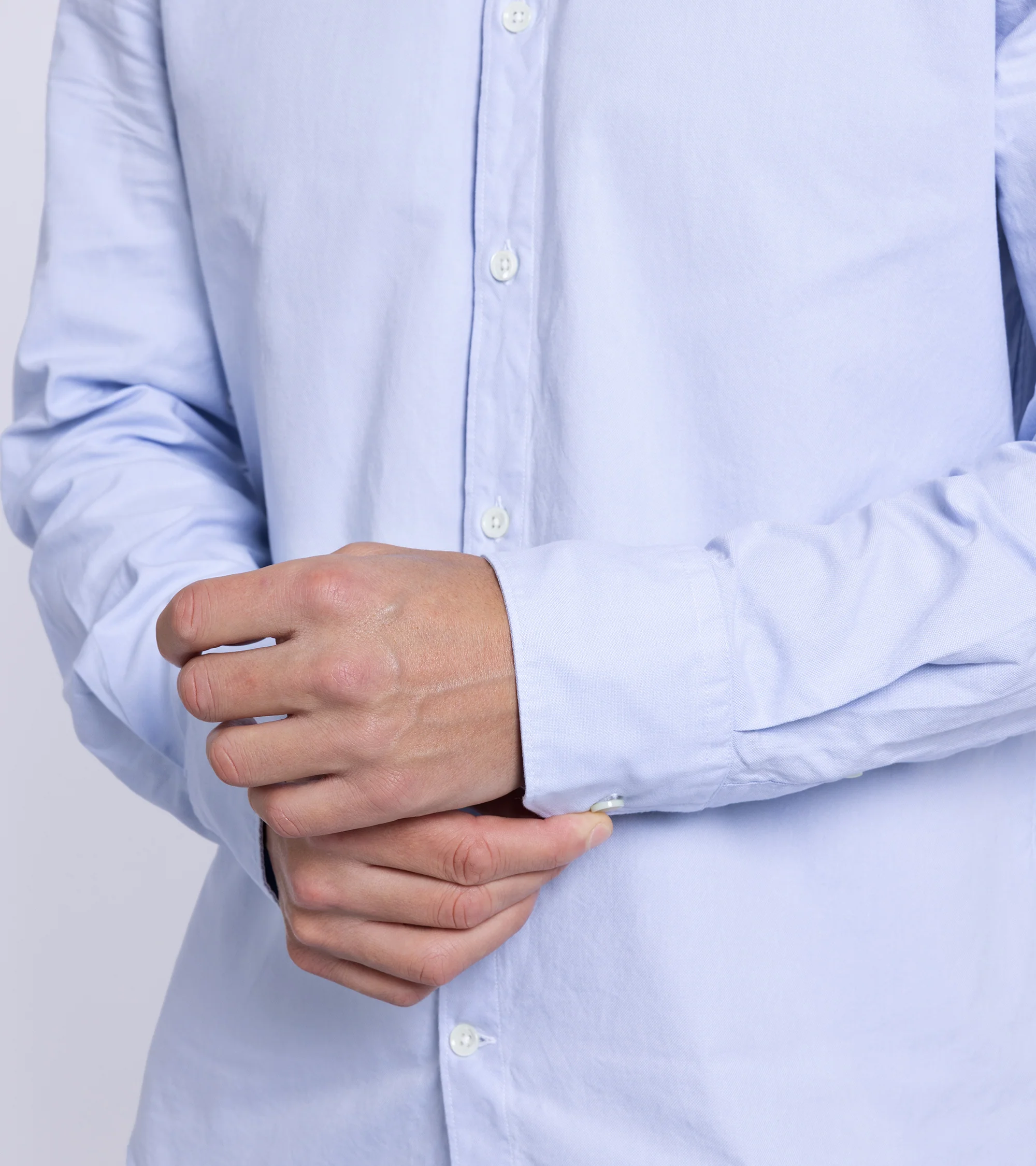 Trunk Austin Cotton Oxford Shirt: Light Blue - Image 5