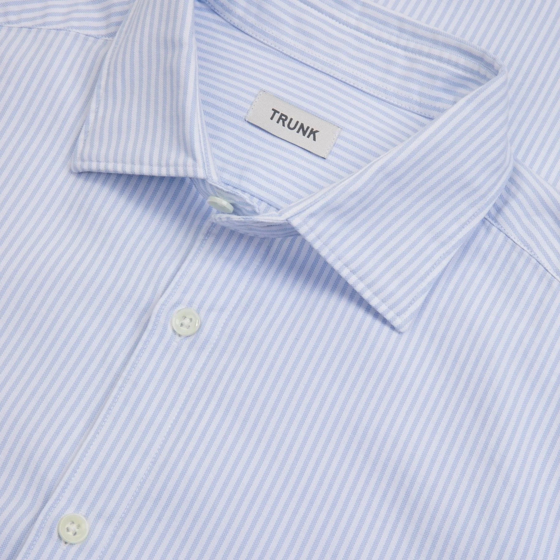 Trunk Austin Cotton Stripe Oxford Shirt: Light Blue - Image 3