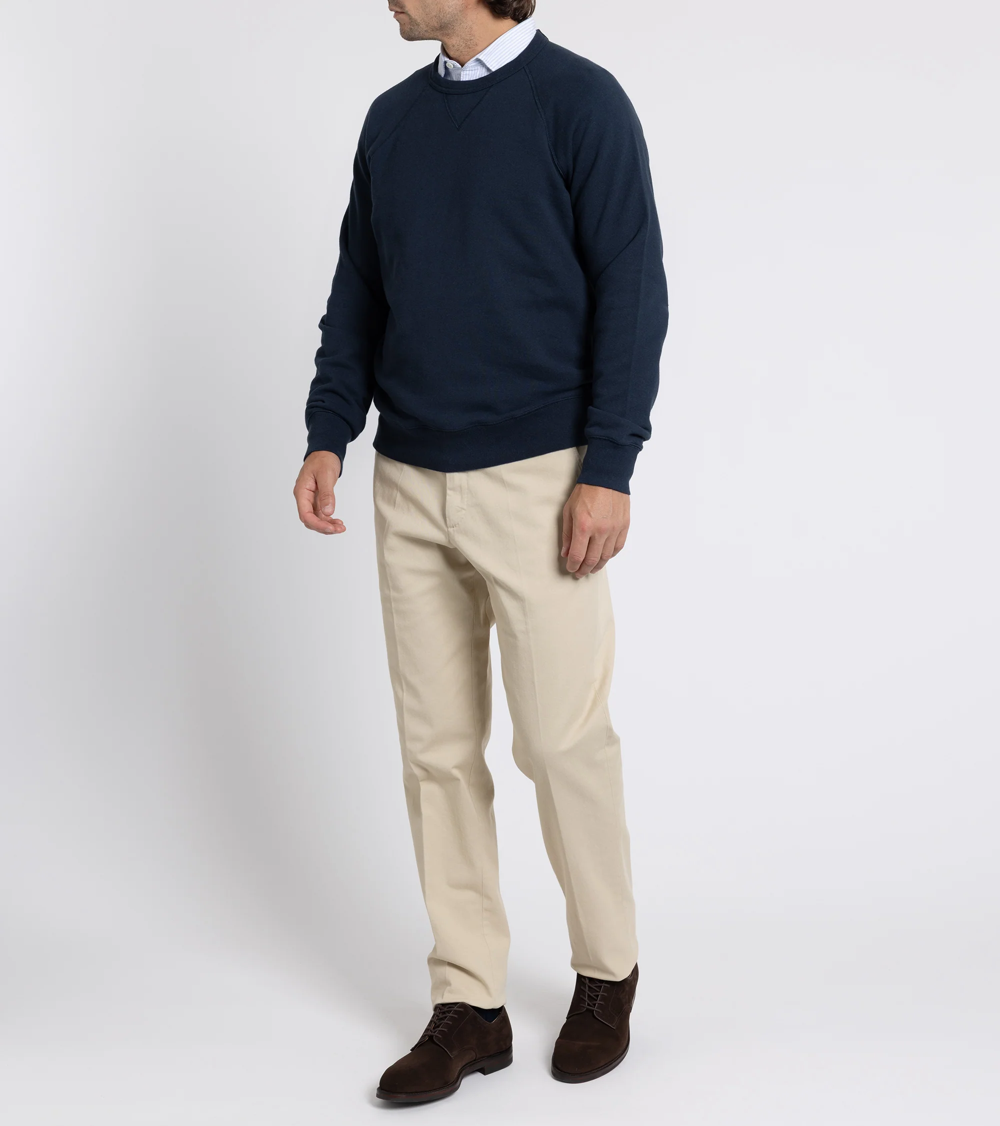 Trunk Cooper Cotton Crew Neck Sweatshirt: Navy - Image 5