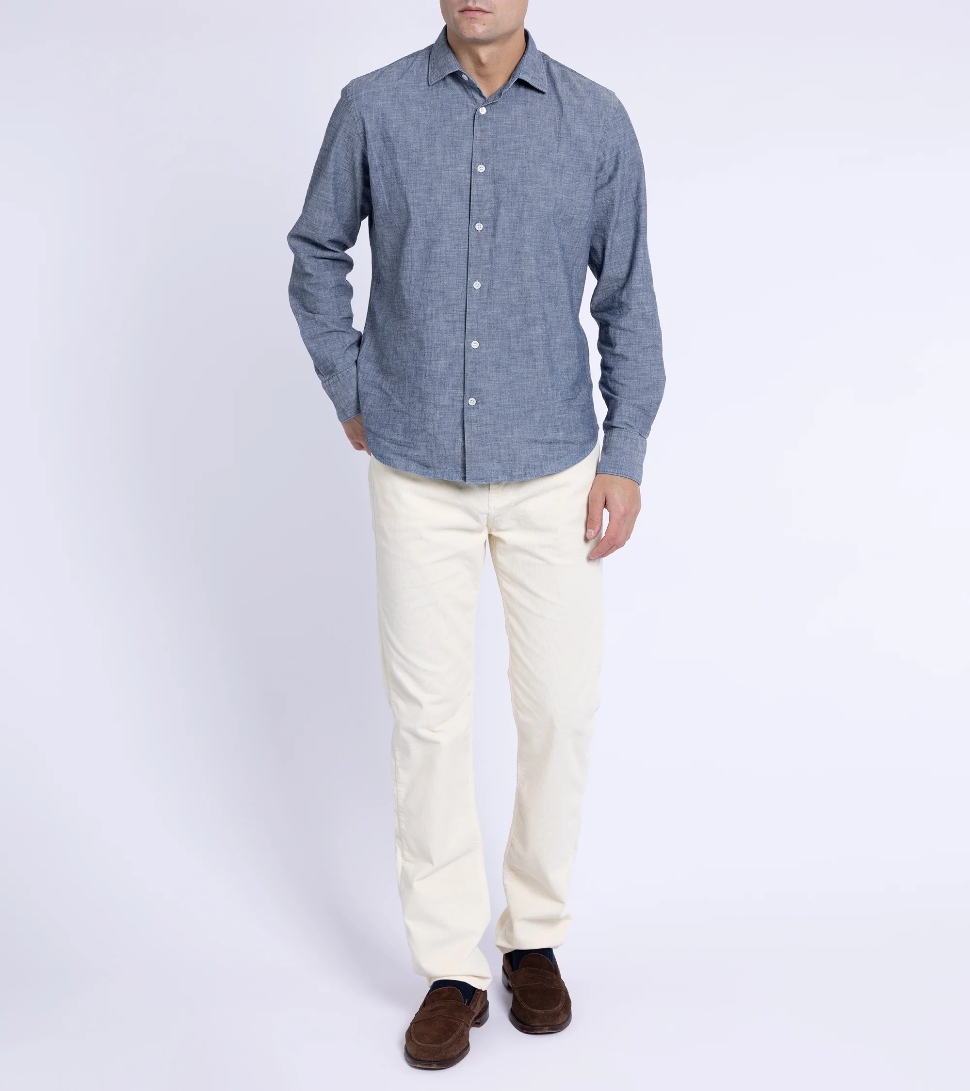 Trunk Duke Corduroy 5 Pocket Trousers: Off White - Image 2