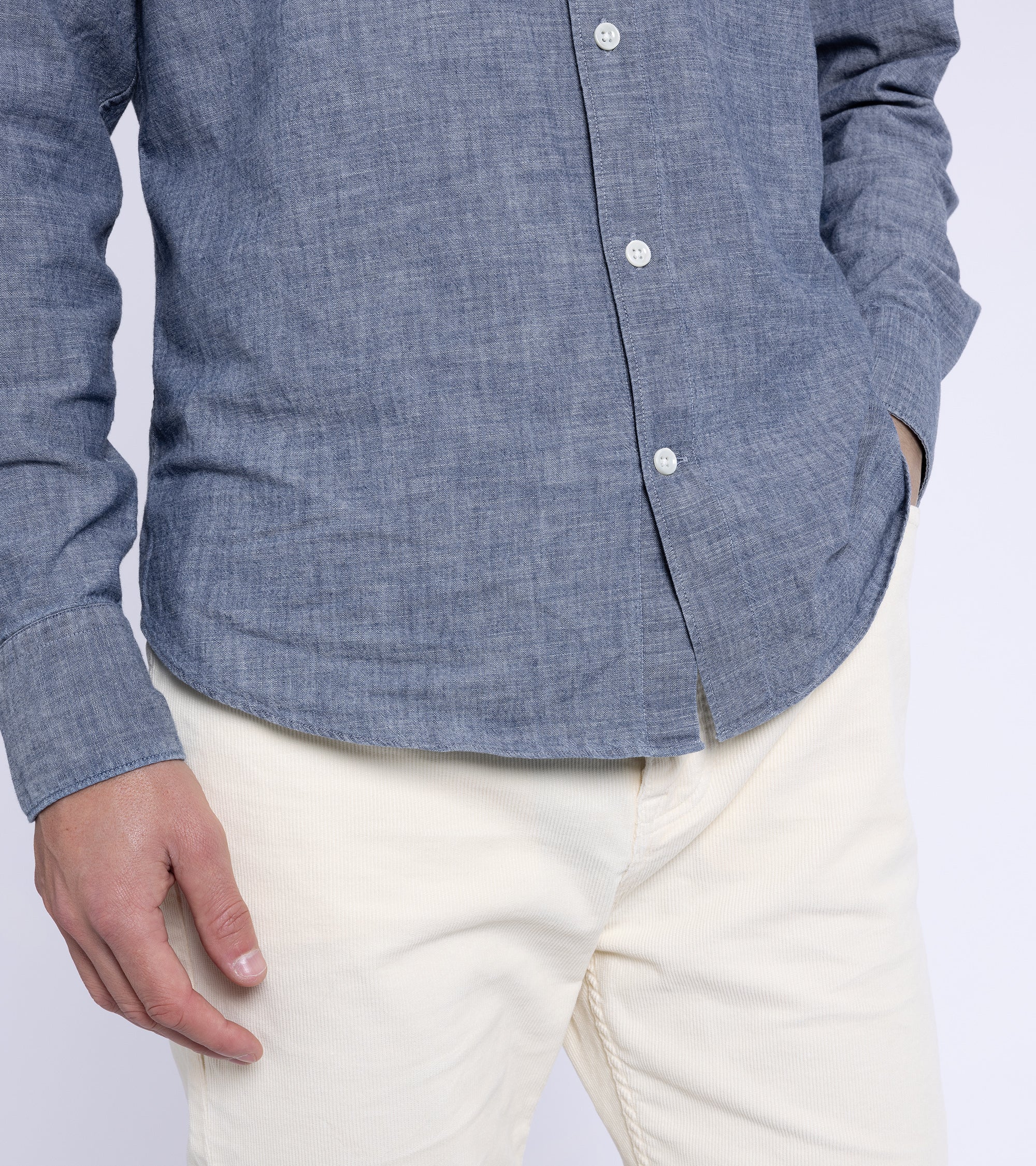 Trunk Duke Corduroy 5 Pocket Trousers: Off White - Image 5