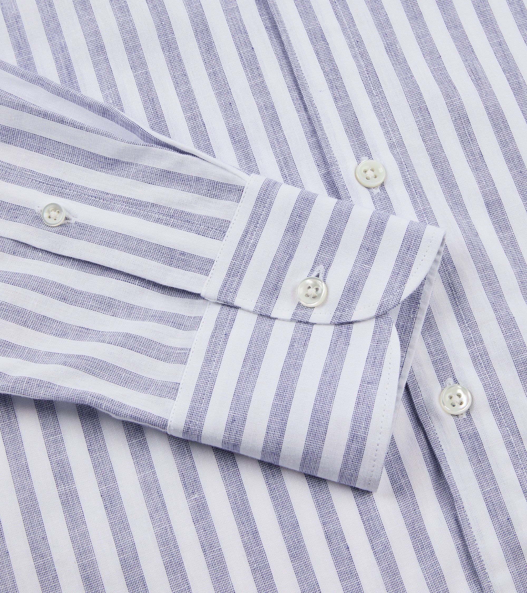 Trunk Eldon Cotton Linen Stripe Shirt: Dark Blue - Image 4