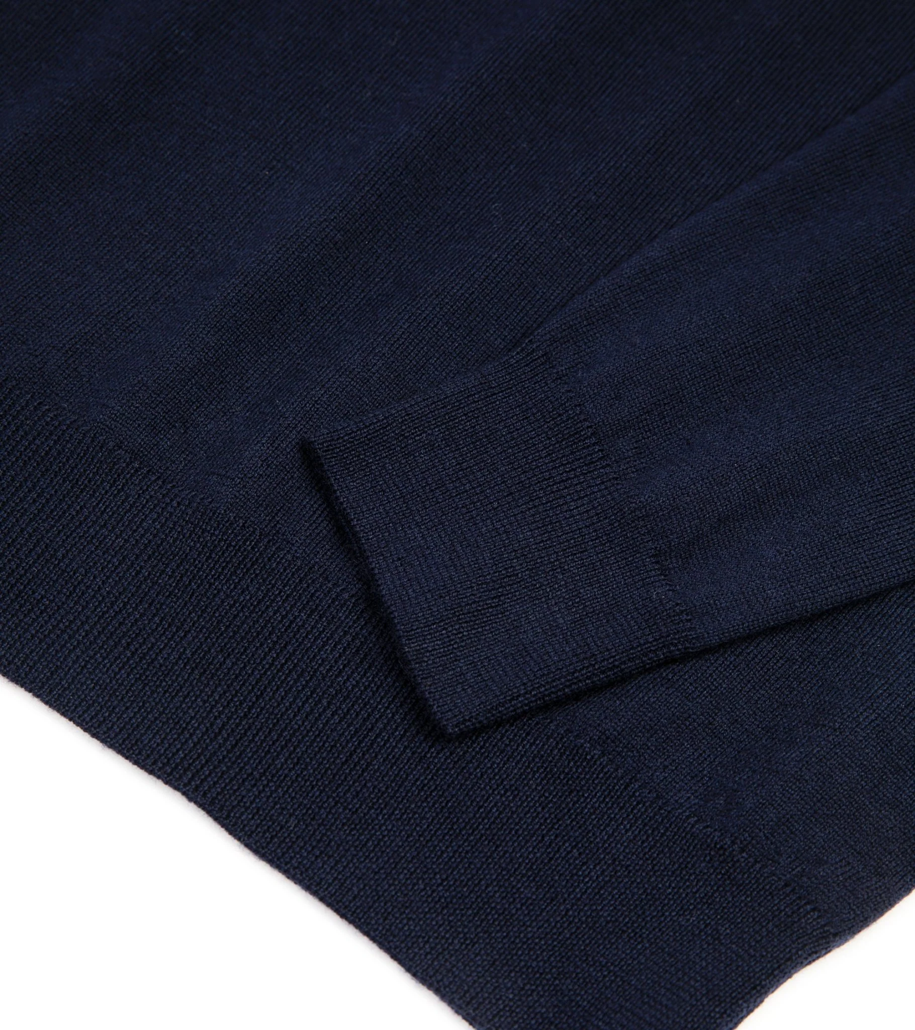 Trunk Enford Merino Knit Long Sleeve Polo Shirt: Navy - Image 4