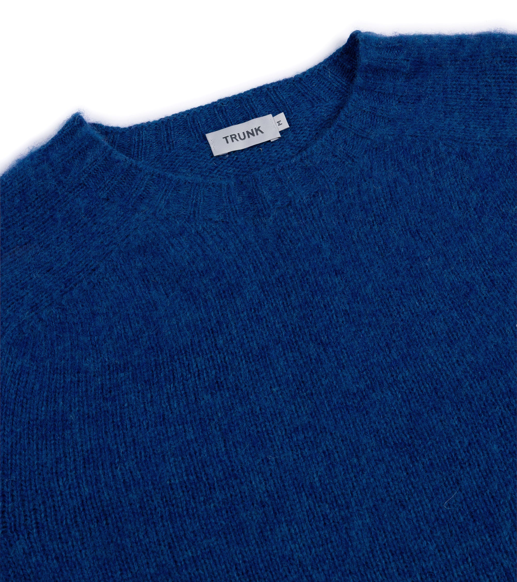 Trunk Goswell Brushed Lambswool Crew Neck Sweater: Azure Blue - Image 3