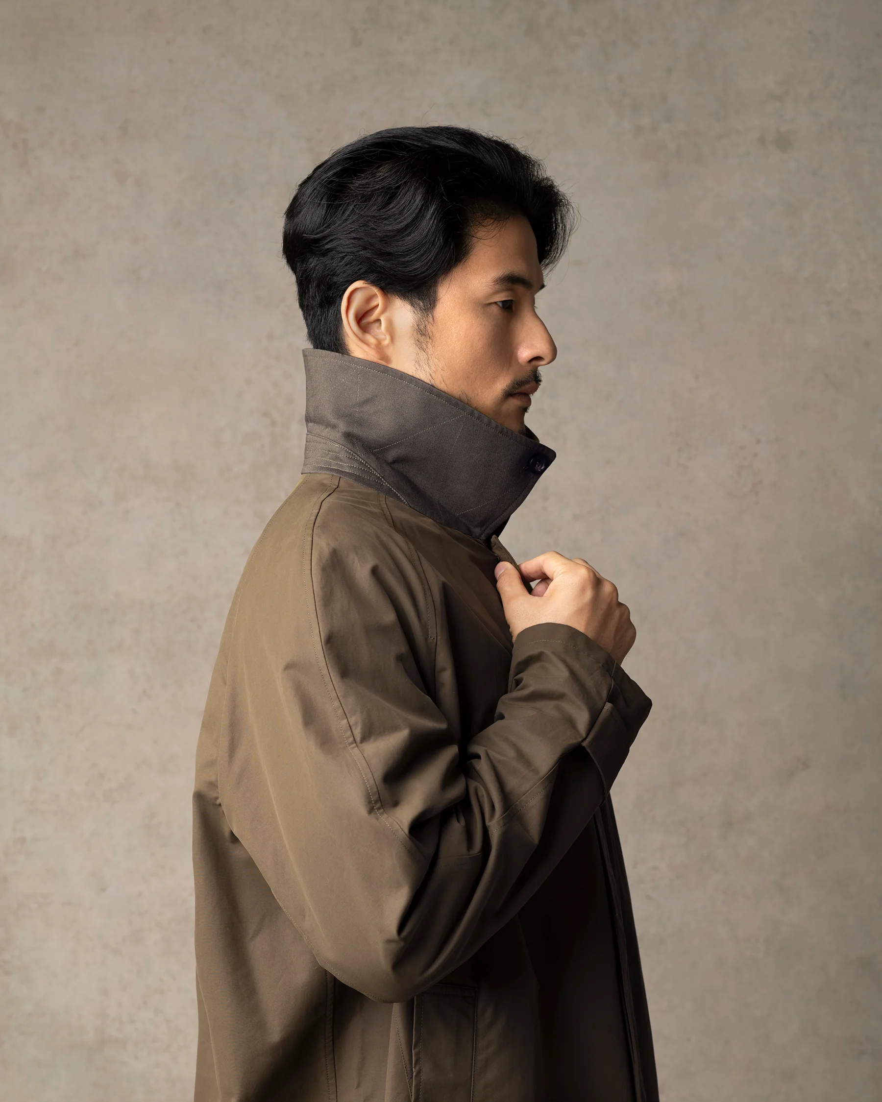 Trunk Harding Cotton Blend Raincoat: Olive - Image 2