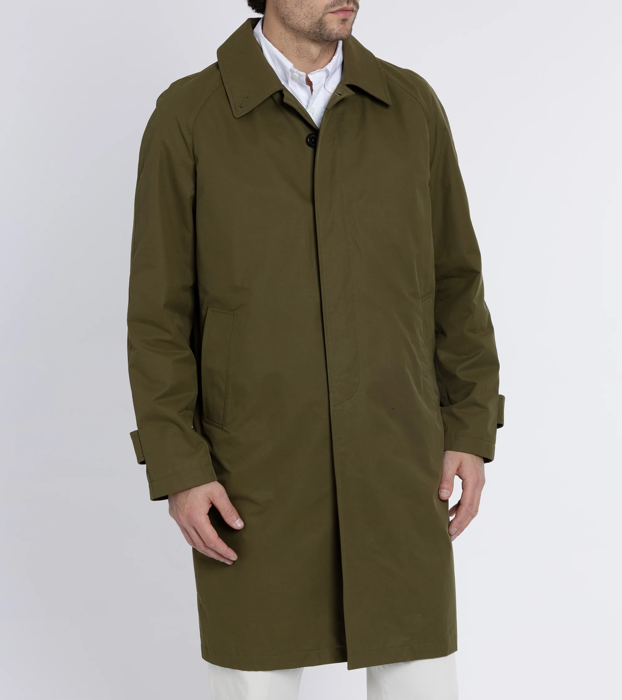Trunk Harding Cotton Blend Raincoat: Olive - Image 3